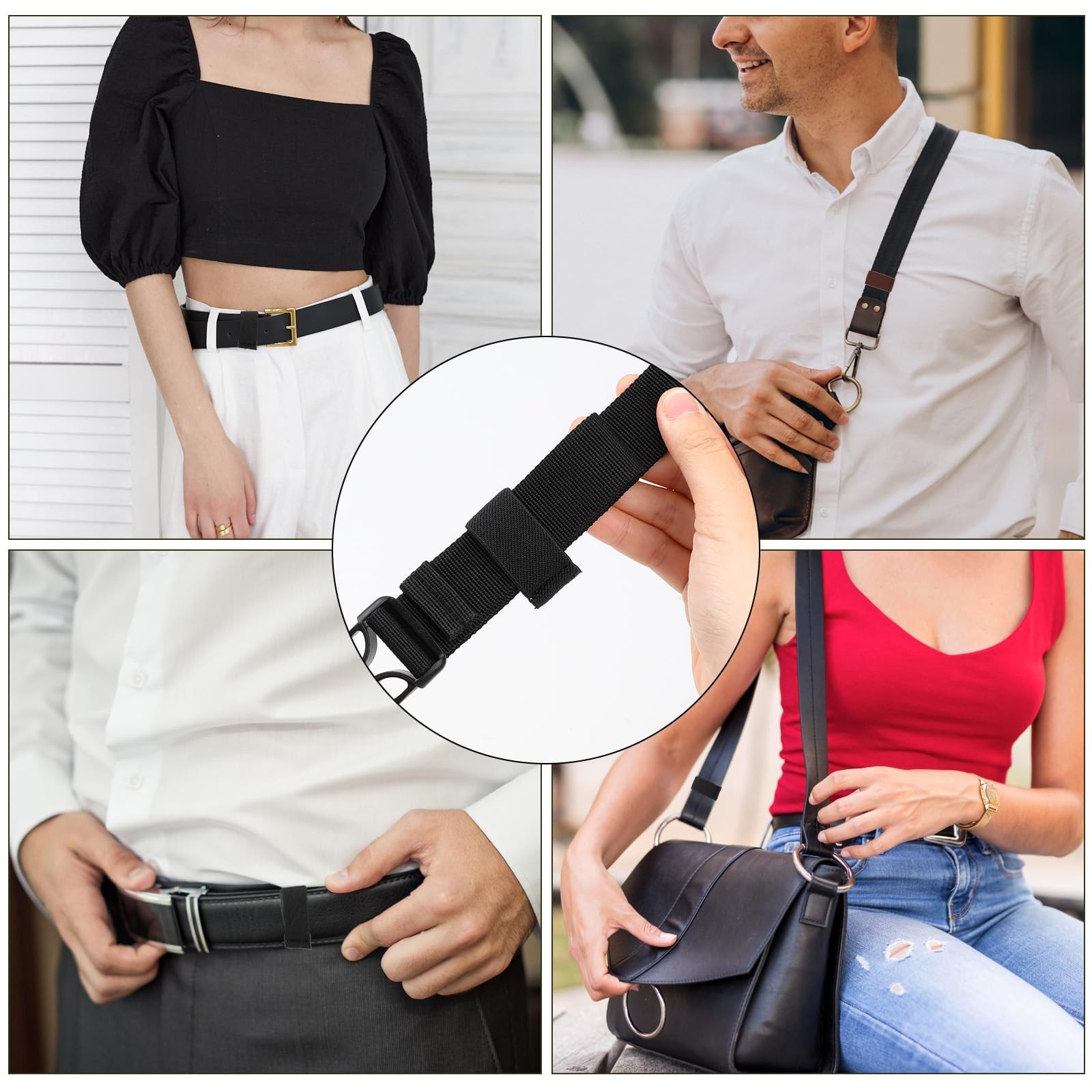 Bewudy 10 Pack Elastic Belt Keeper Strap, Nylon Canvas Web Belt Elastic Loop ...
