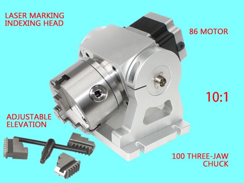 CNC Indexing Head Laser Marking Machine A Axis Fourth Axis Adjustable Elevation