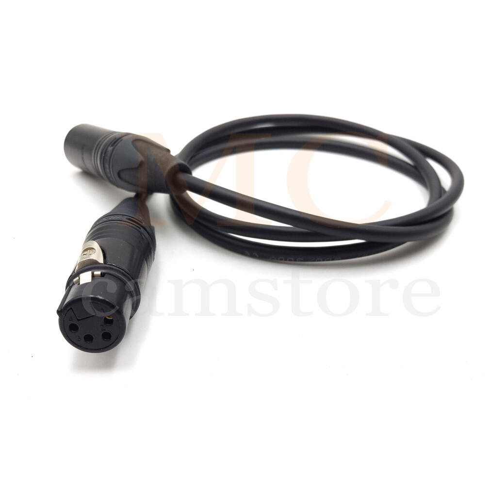 XLR 4pin Male To Female 4Pin XLR For Sony DSLR Camera Power Cable 39.4 in