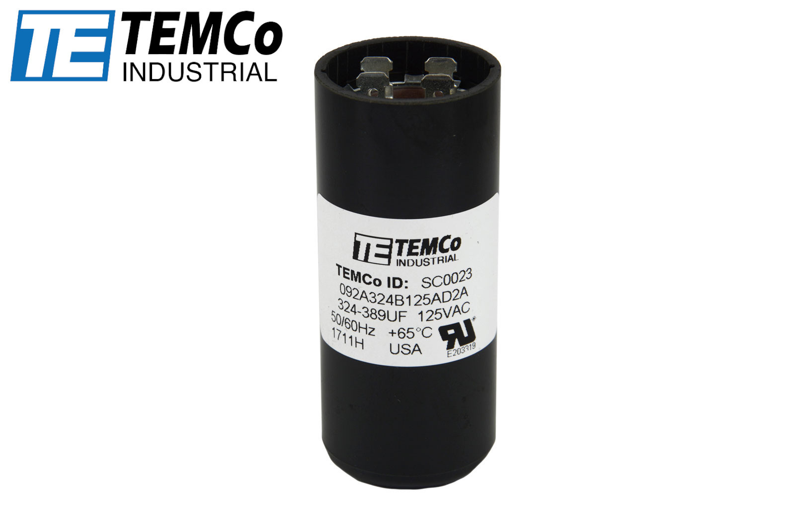 TEMCo 324-389 uf/MFD 110-125 VAC volts Round Start Capacitor 50/60 Hz -Lot-1