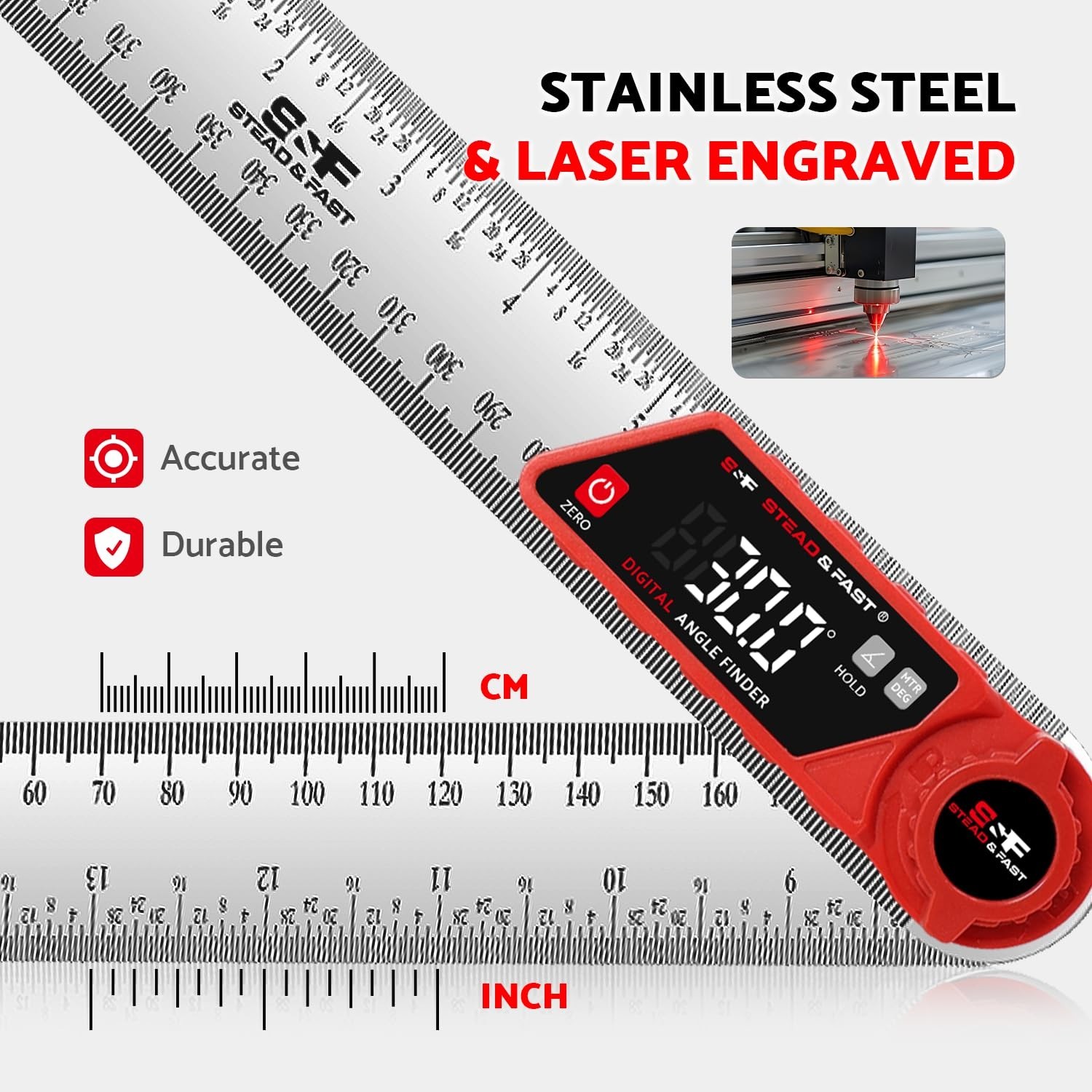 7" Digital Angle Finder Tool - Miter Saw Protractor for Woodworking & DIY Projec