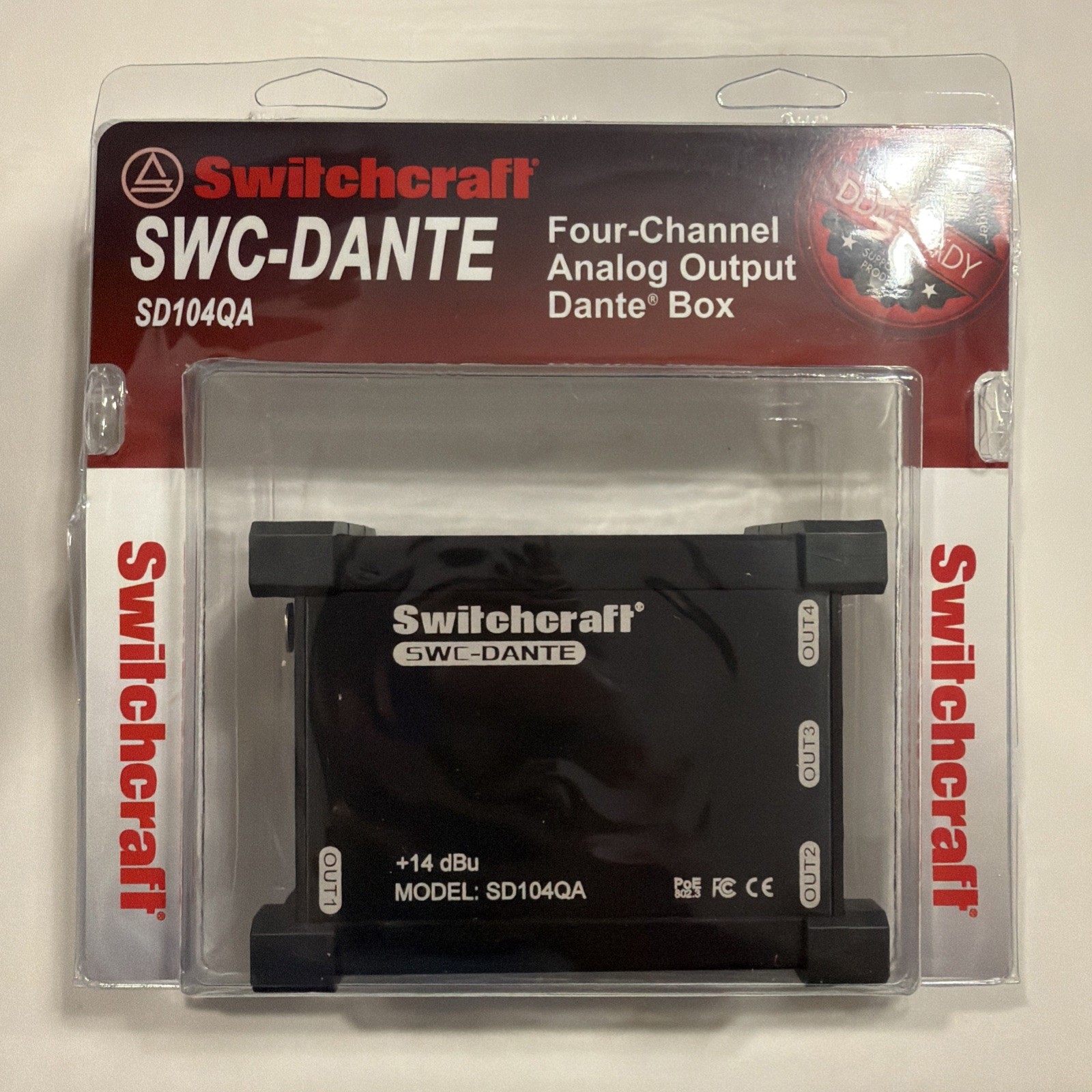 Switchcraft SD104QA 4-Channel Dante Output Box Brand New Sealed