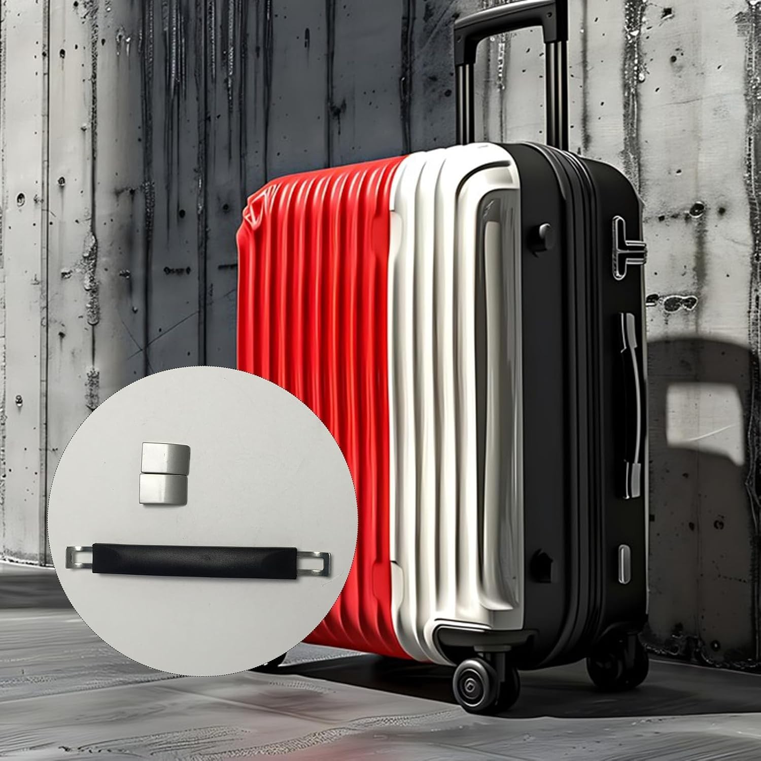 Black Flexible Spare Strap Handle Grip Replacement for Suitcase Luggage Case ...