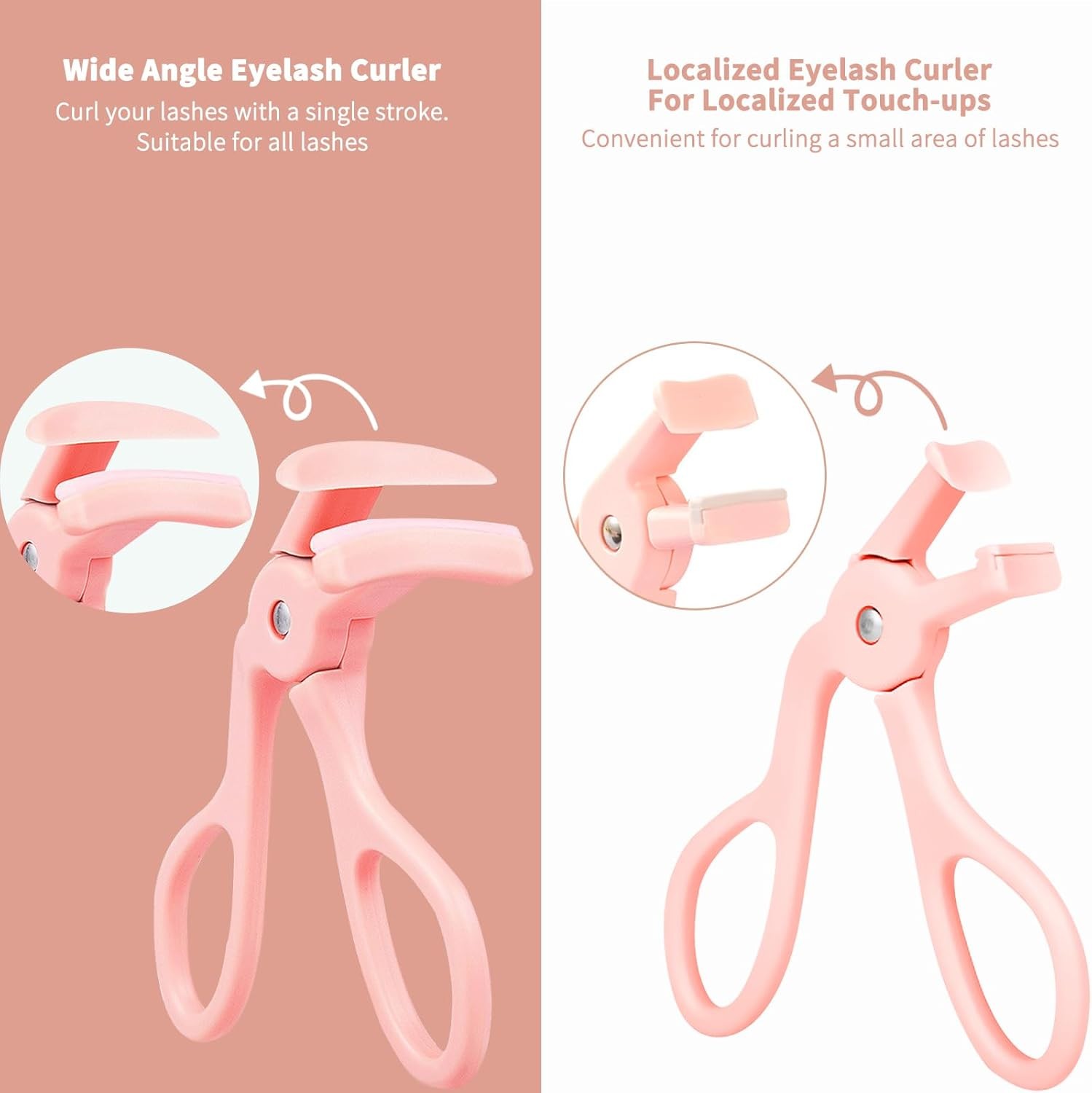 2 Style Eyelash Curler - Lash Curler with 2 Extra Silicone Replacement Pads