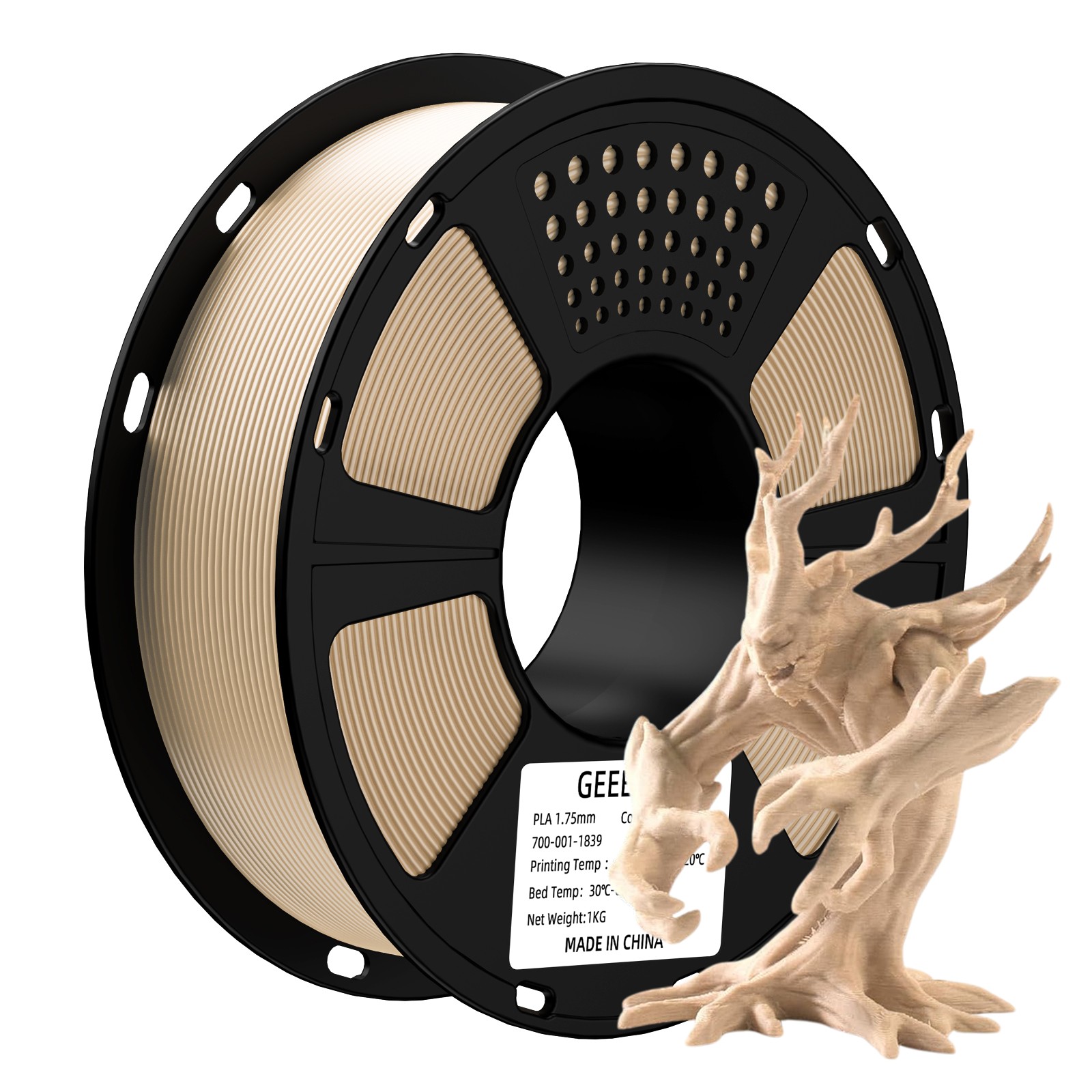 Geeetech PLA 3D Printer Filament 1.75mm 1kg Wood Color Wood Fiber PLA Consumable