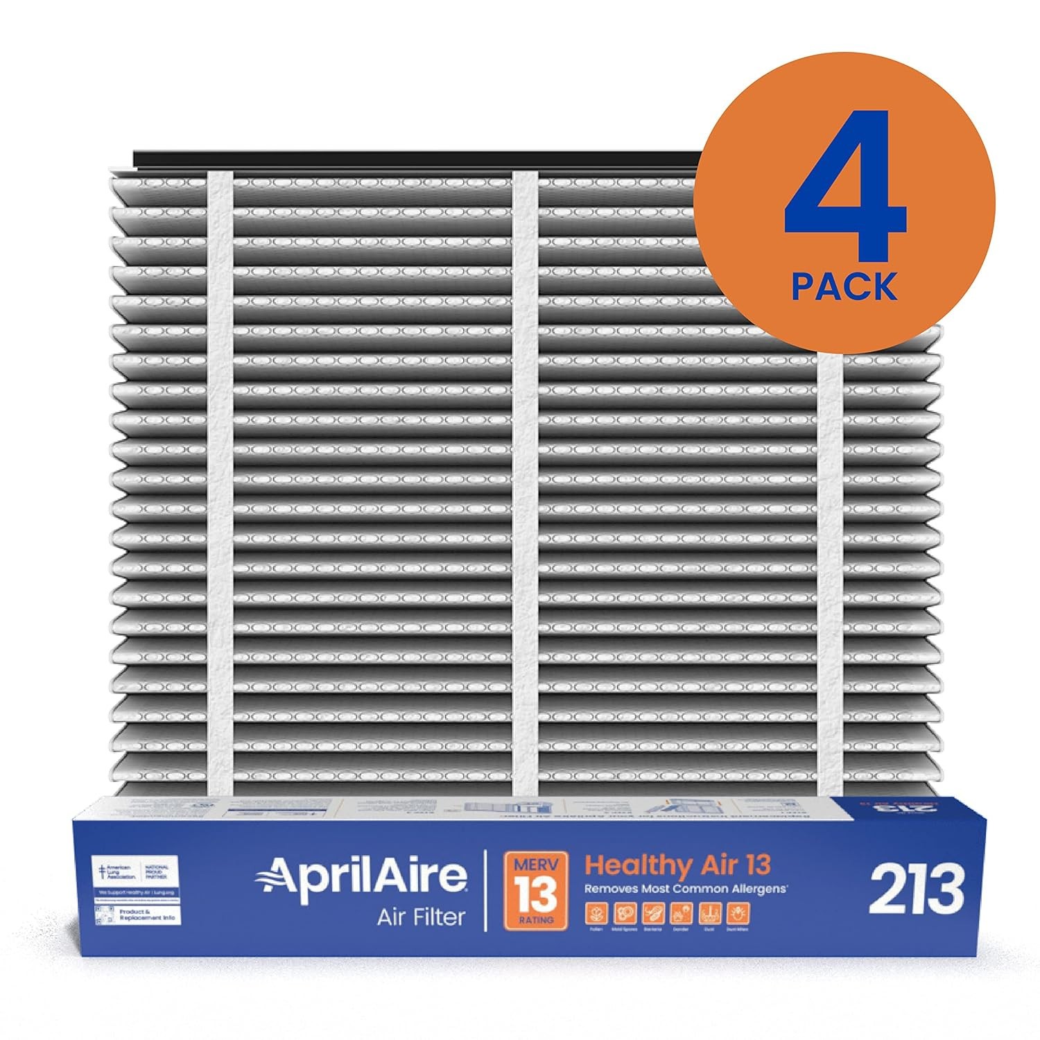 Aprilaire 213 Home Air Filter Media Replacement For Models 2210 & 4200(Pack of 4