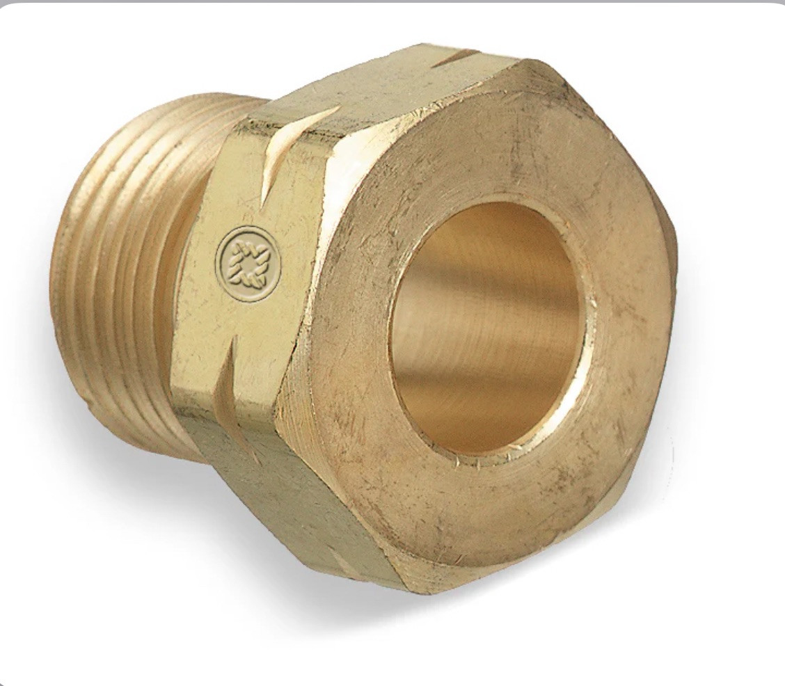 NOS Western Enterprises 15-2 Regulator Inlet Nut, Acetylene (POL), Brass,CGA-510