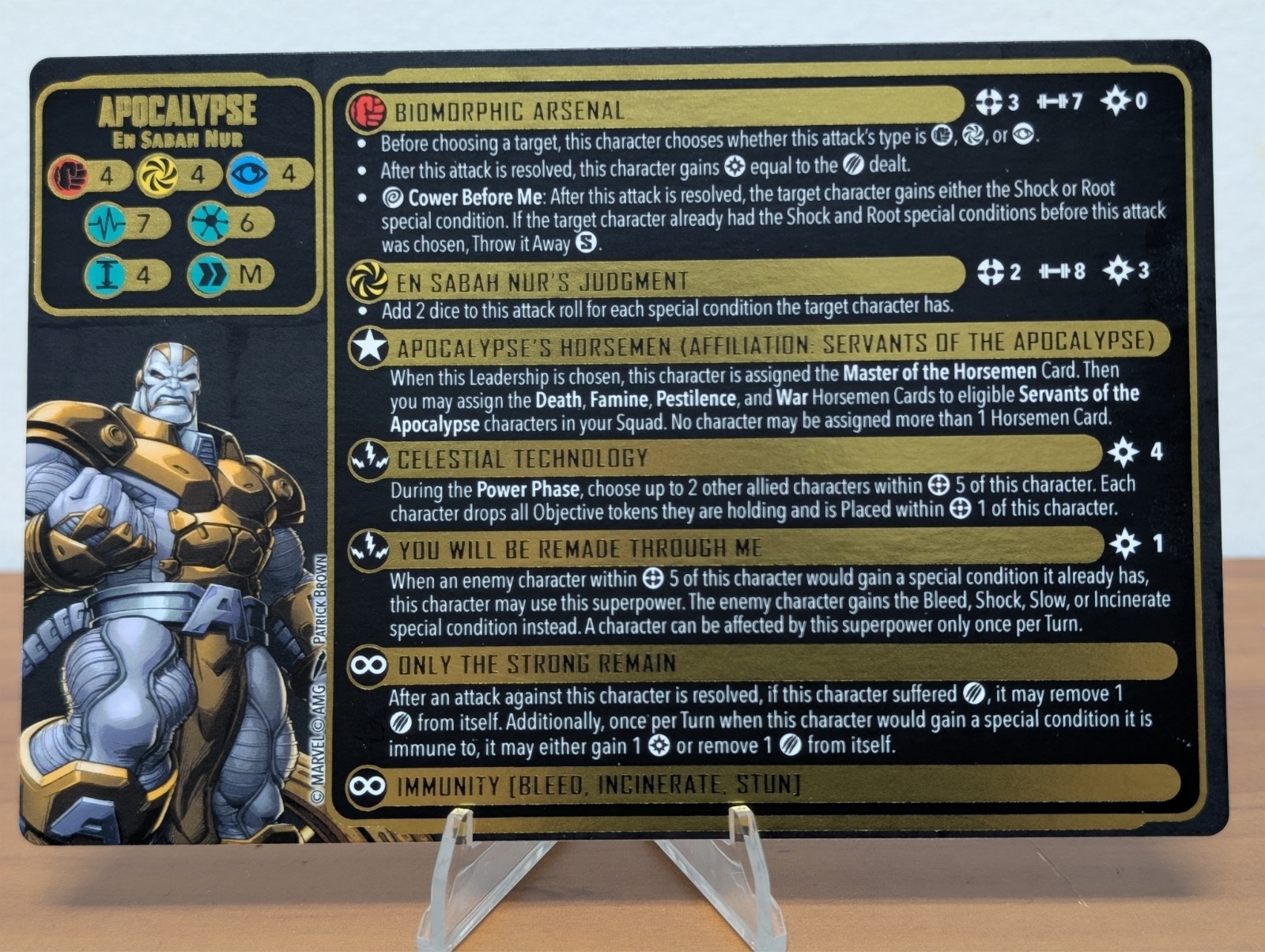 Marvel Crisis Protocol: Apocalypse Limited Edition Gold & Black Promo Stat Card