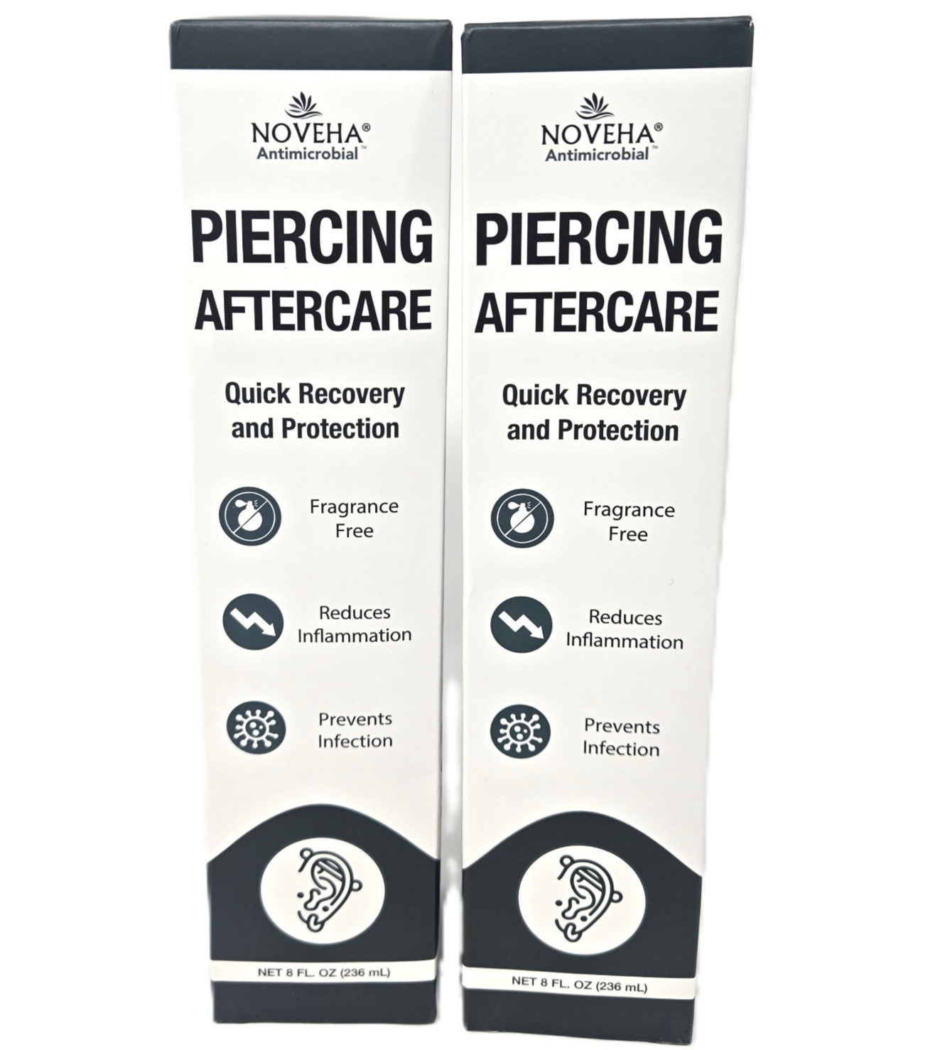 NOVEHA Piercing Aftercare Spray, 8 fl oz, (2 Pack)