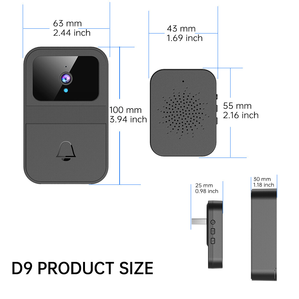 Video Doorbell Wireless Wi-Fi Night Vision Cloud Storage 640P 2-Way Audio