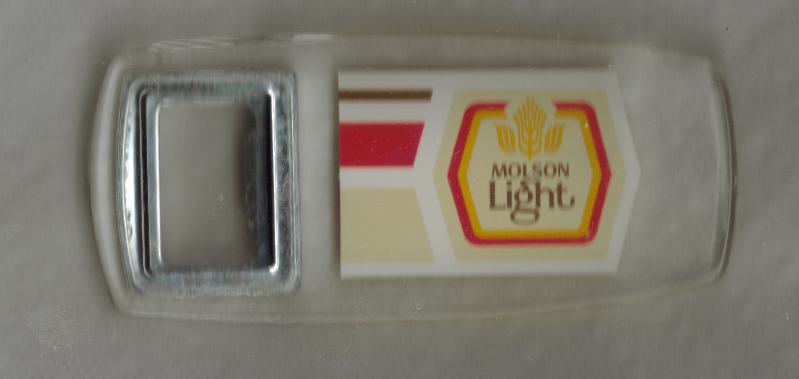 Vintage Molson Light Beer Acrylic Bottle Opener Canadian