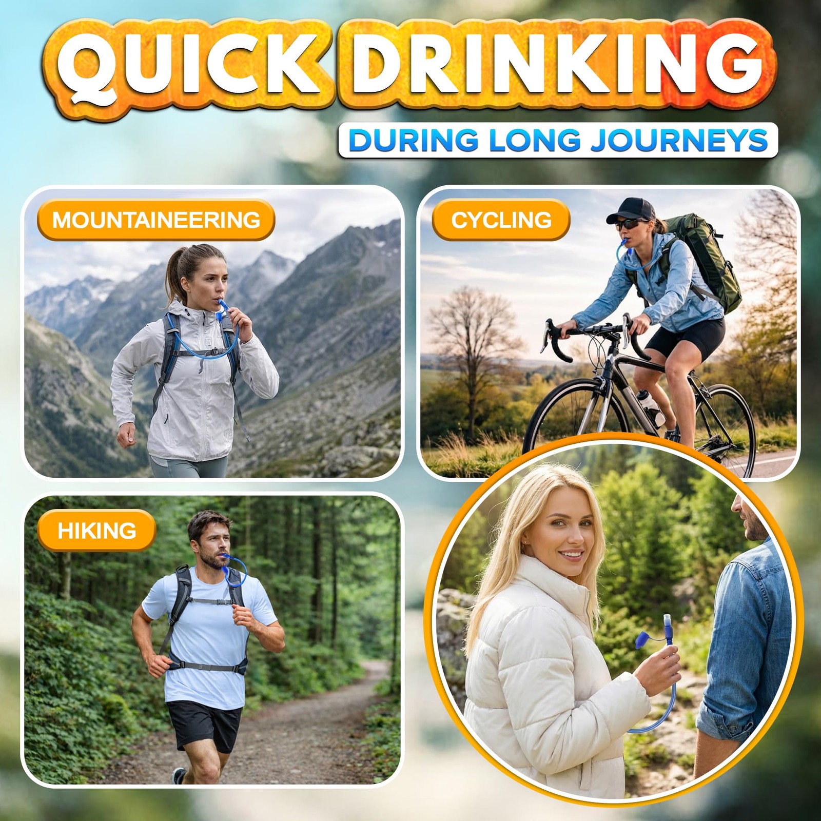 Water Bladder For Hiking Backpack โ€ 1l/1.5l Tpu Material Hydration Bladder ...