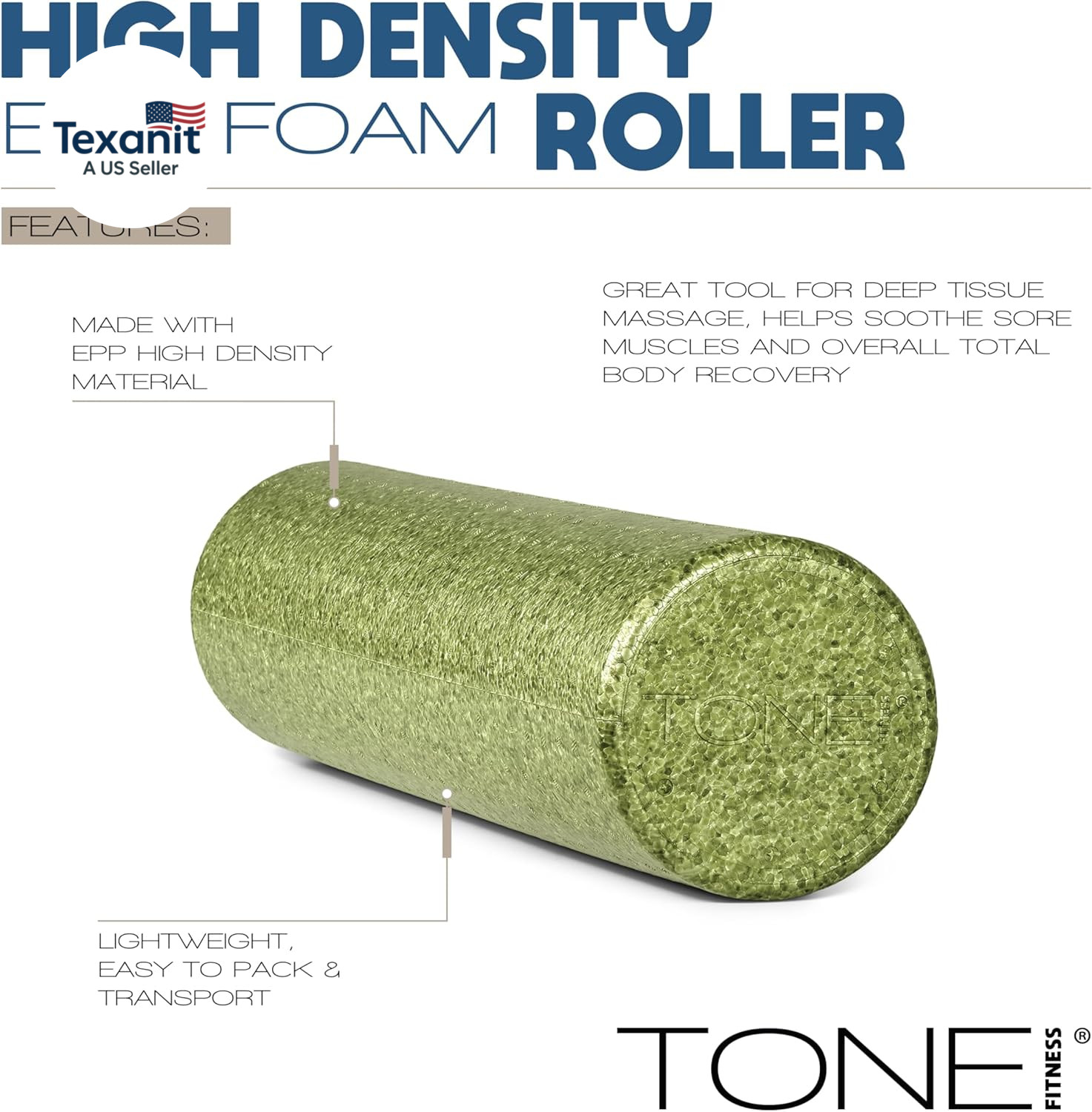 High Density EPP Foam Exercise Foam Roller for Yoga, Pilates, Stretching, Massag