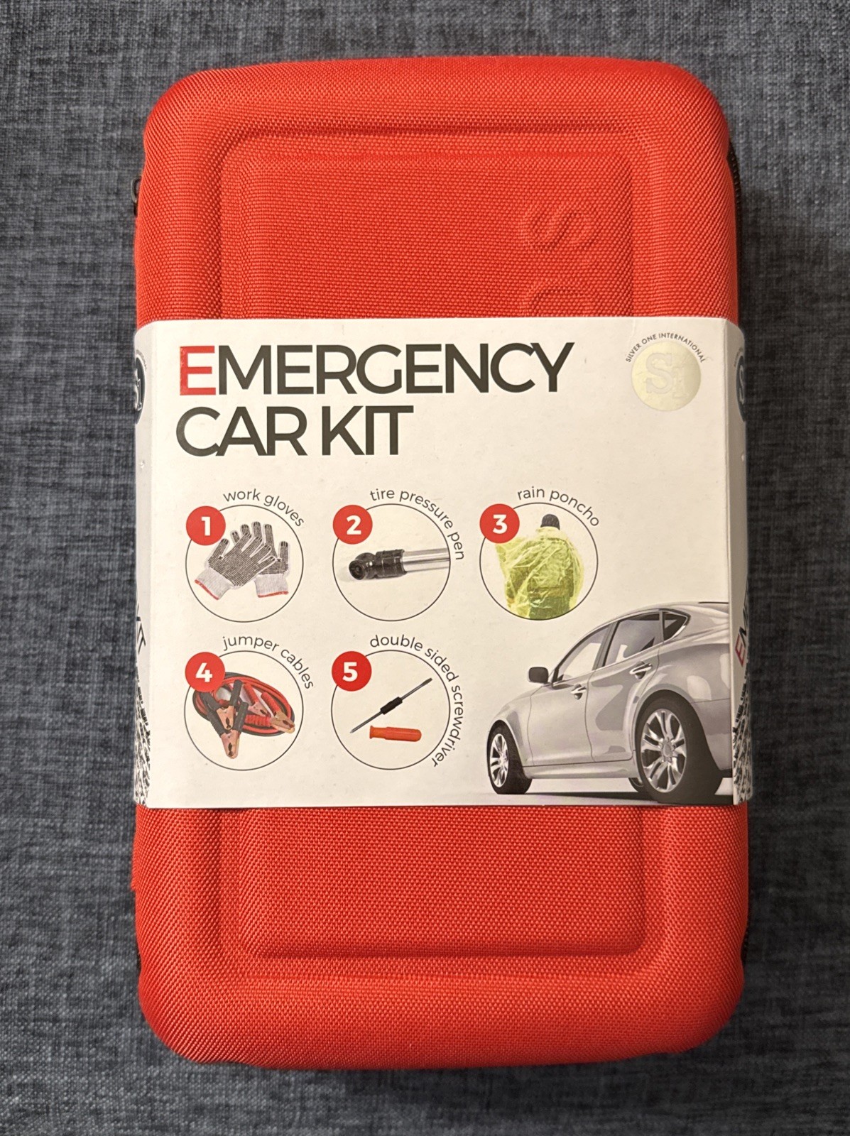 “ Silver One “ Car Roadside Emergency Kit … NEW in Zippered Storage Case