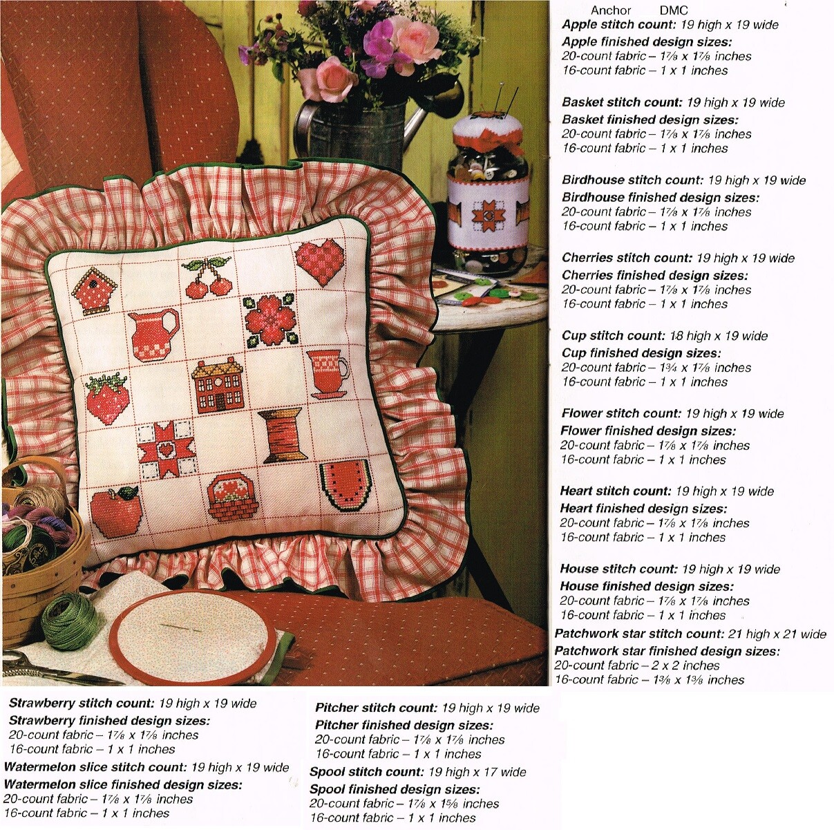 CHECKERBOARD PILLOW  CROSS STITCH PATTERN ONLY