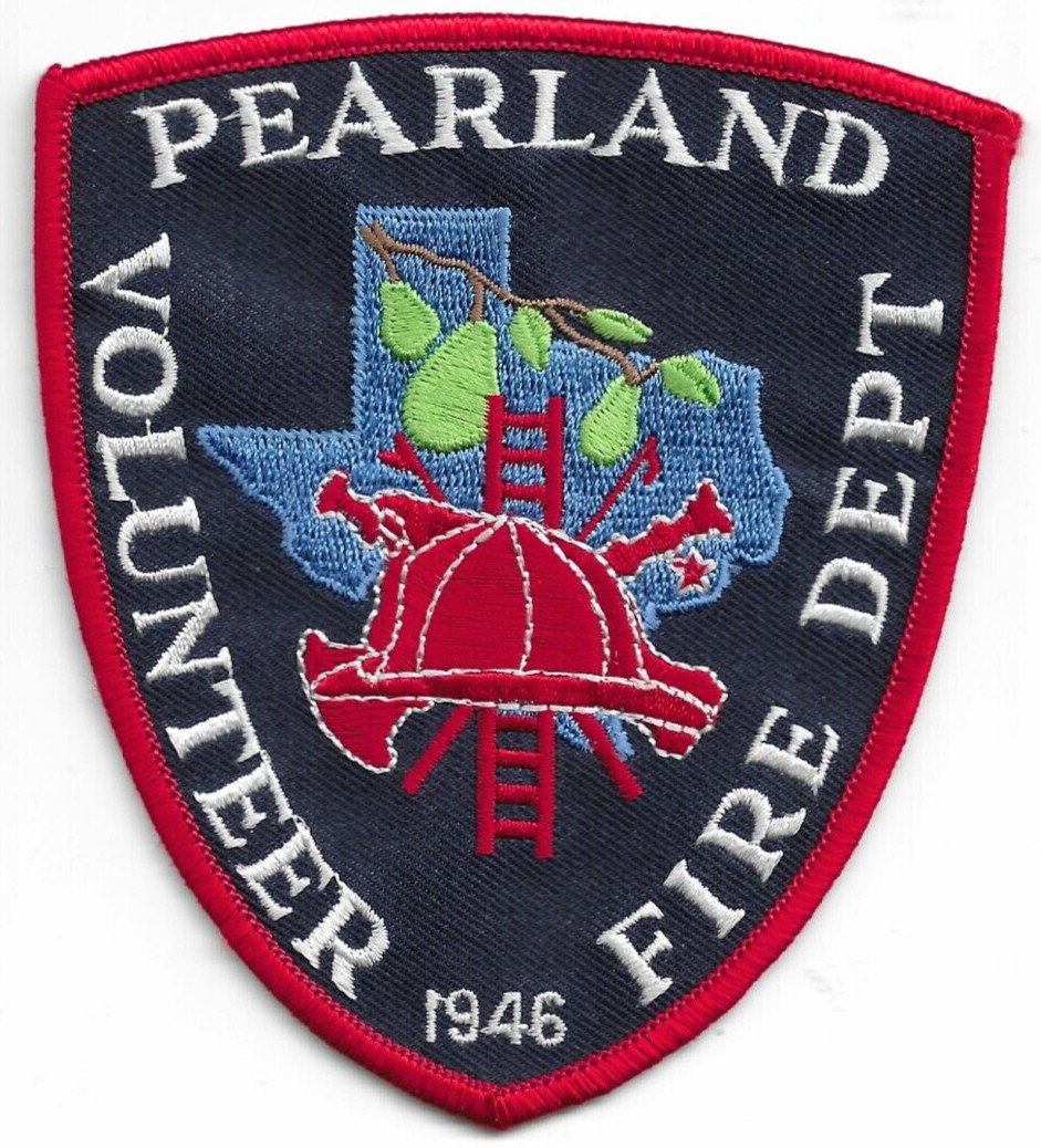 Pearland Vol. Fire Dept.  "1946", Texas (3.75" x 4.25" size) fire patch