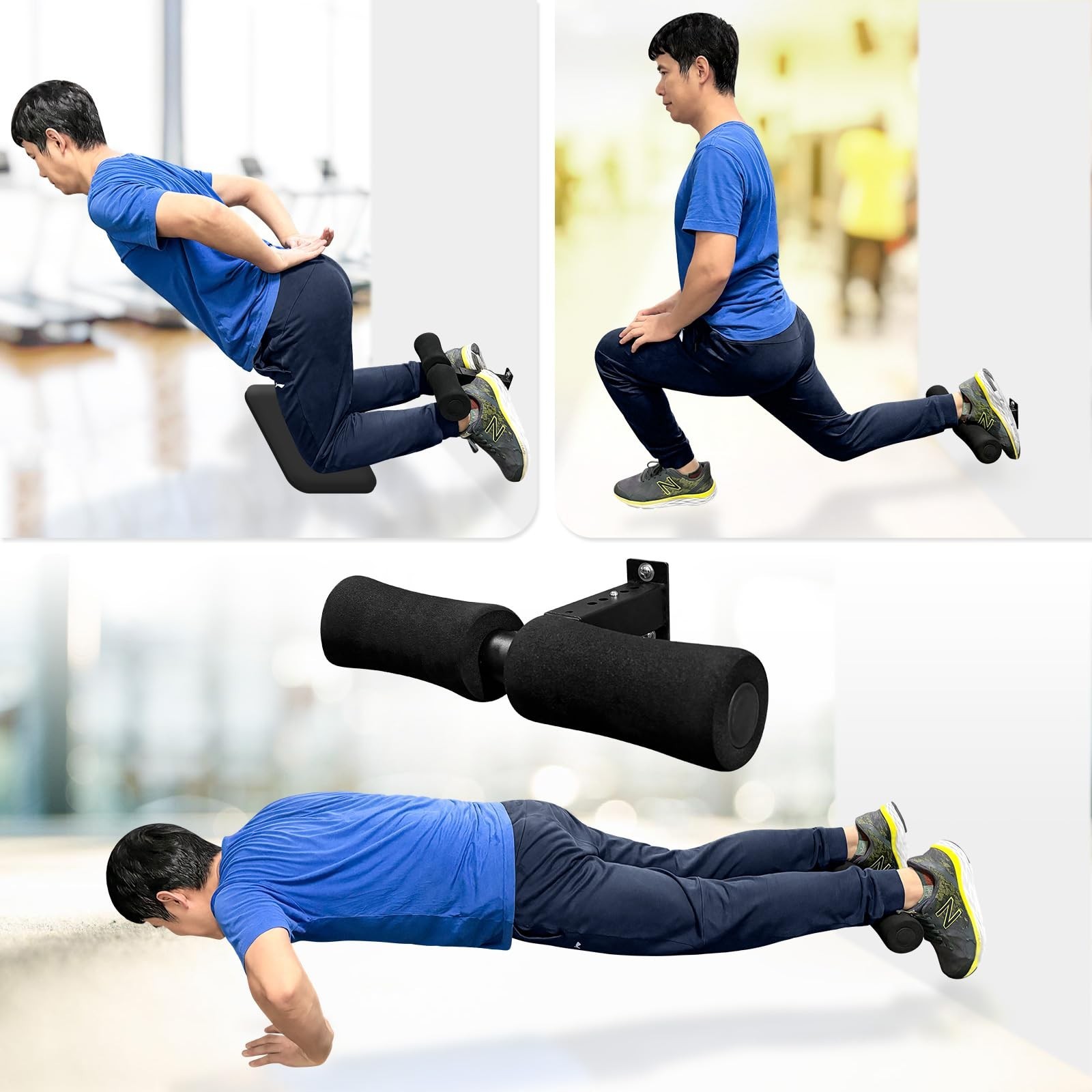 Wall Mounted Nordic Hamstring Curl - LAT Pulldown Machines and Sit Up Exercis...