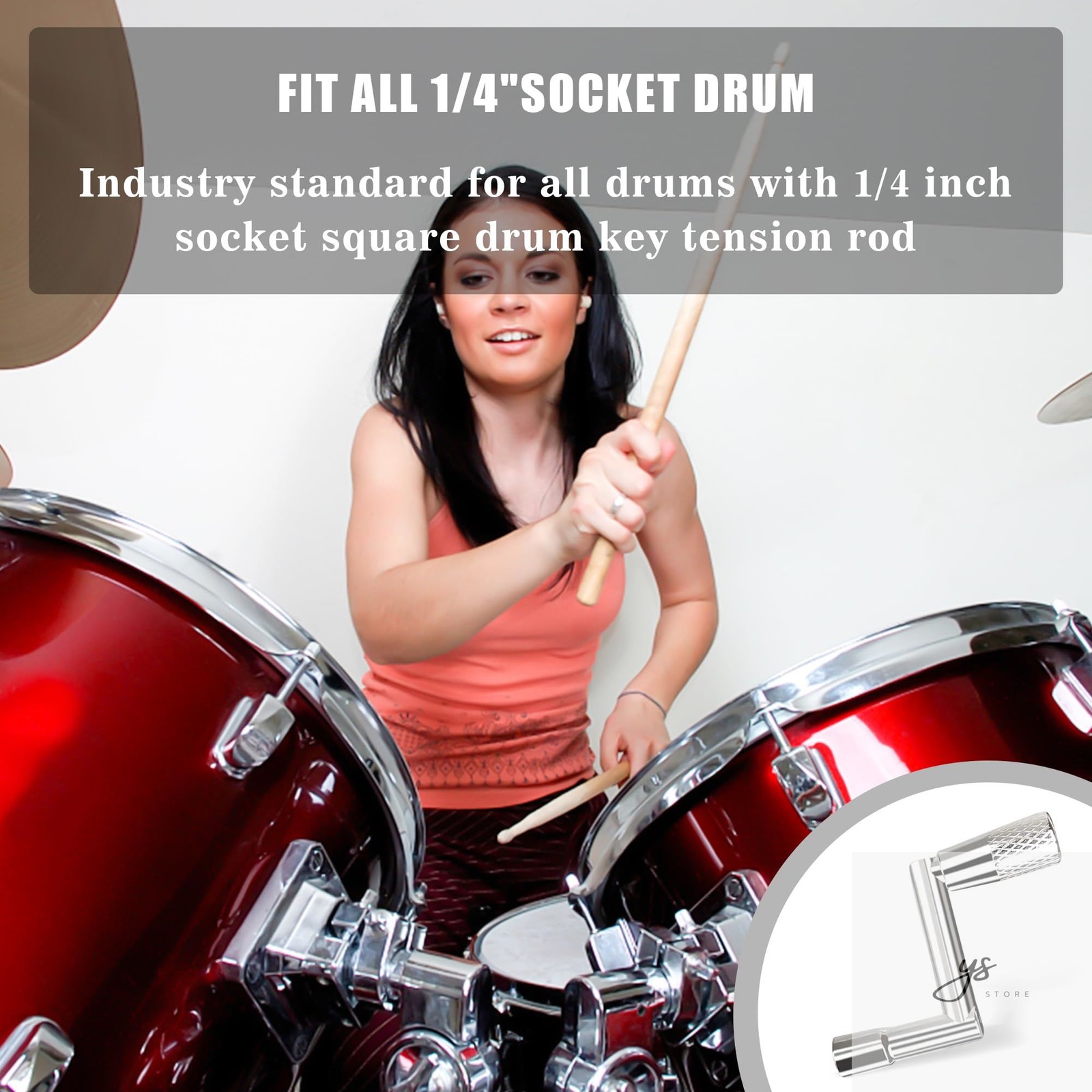 4 Pack Drum Keys Universal Tool for Tuning High Tension Drums Includes Speed Key