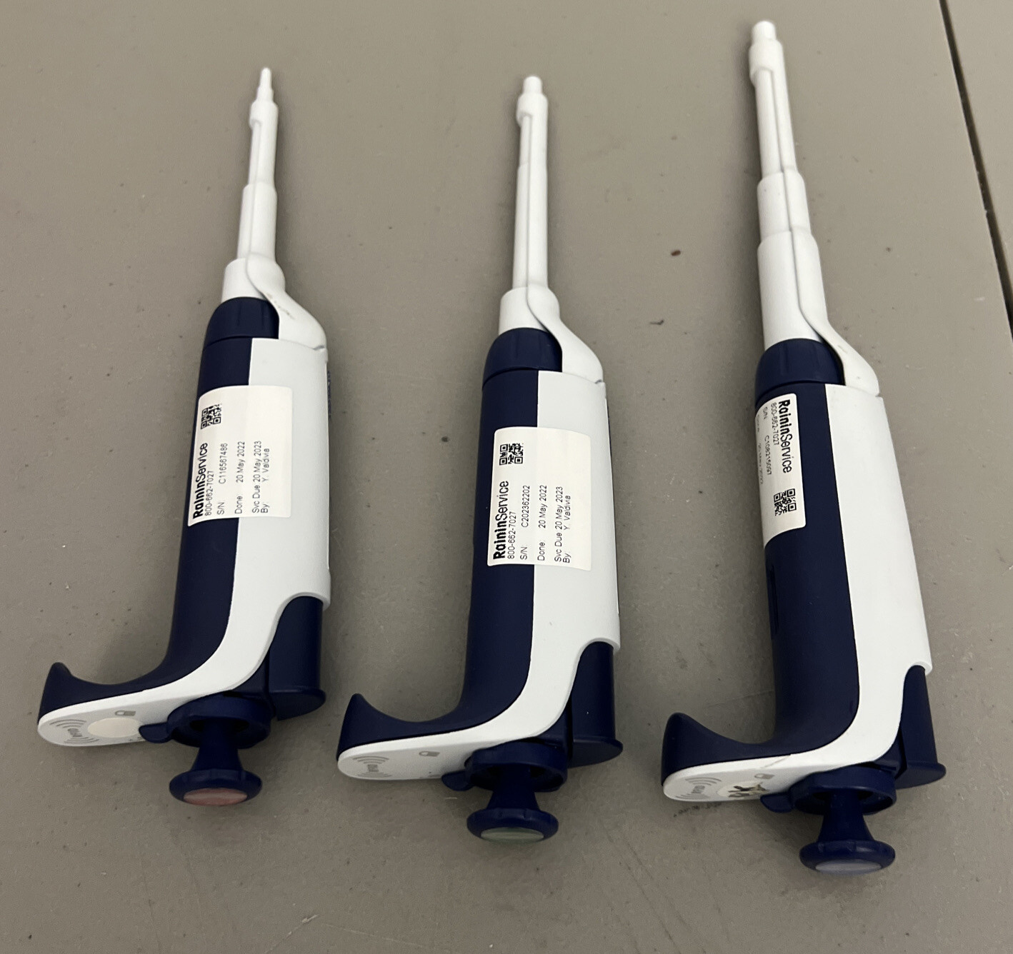 Set X3 Rainin Pipet-Lite XLS Pipette L20,L200,L1000 XLS LTS - CALIBRATED
