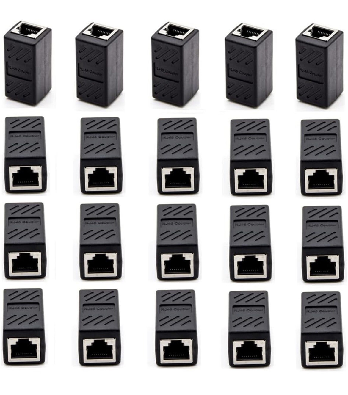 RJ45 Coupler Cat7/Cat6/Cat5e Ethernet Network Cable Extender Connector 20 Pack
