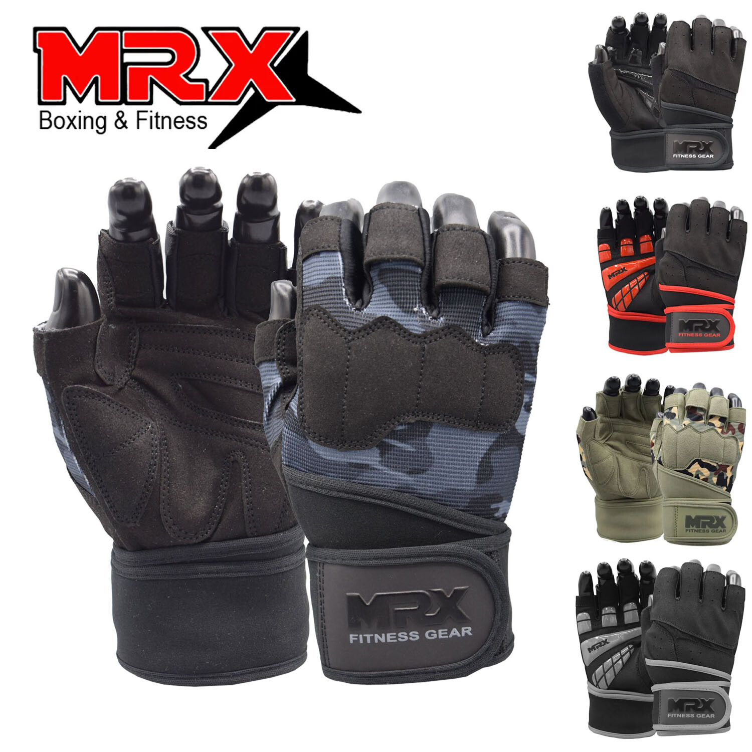 MRX Weightlifting Gloves for Men Workout Weight Lifting Fingerless Gym Glove