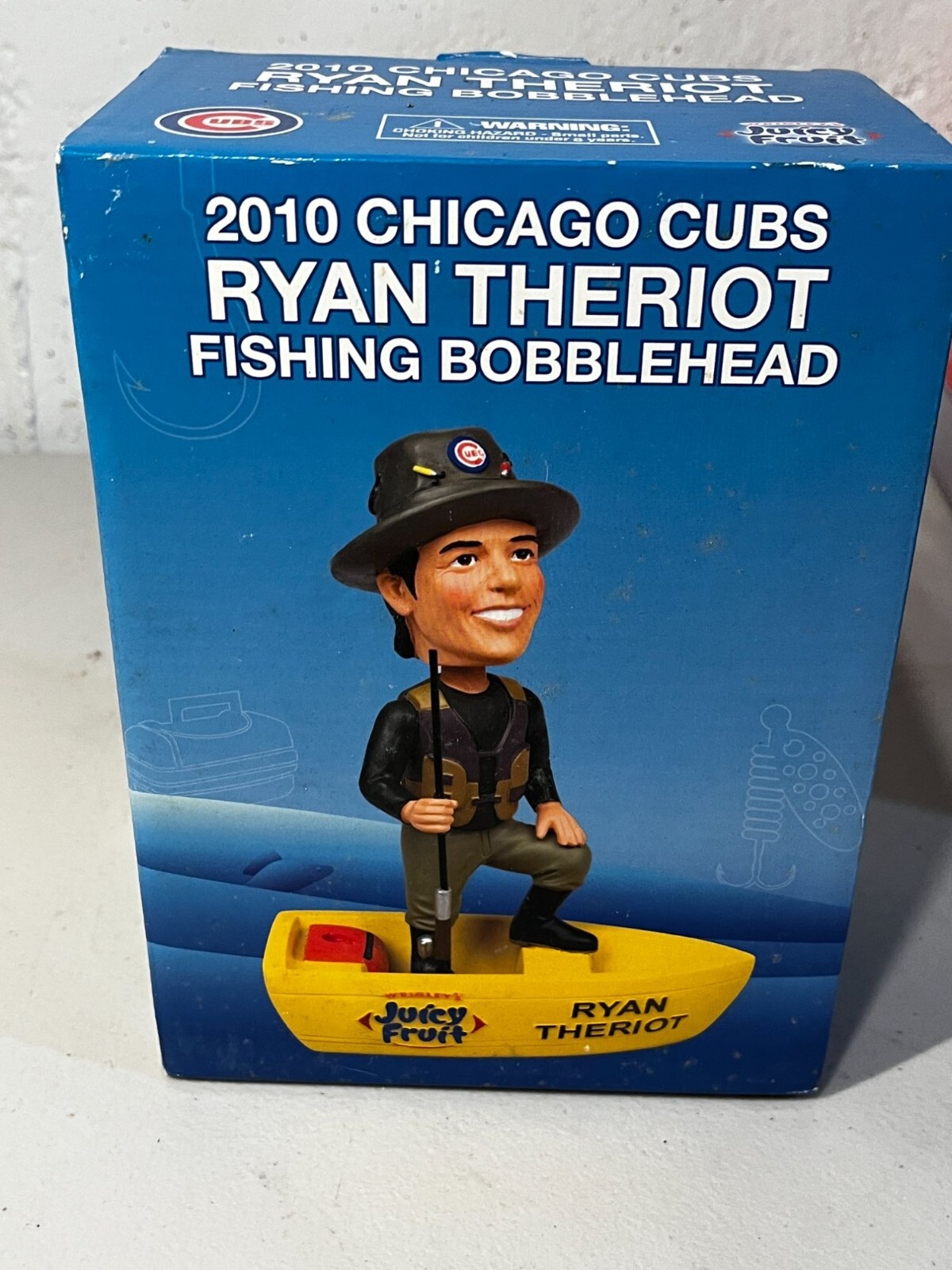 2010 Chicago Cubs Ryan Theriot Fishing Bobblehead Wrigley's Juicy Fruit SGA