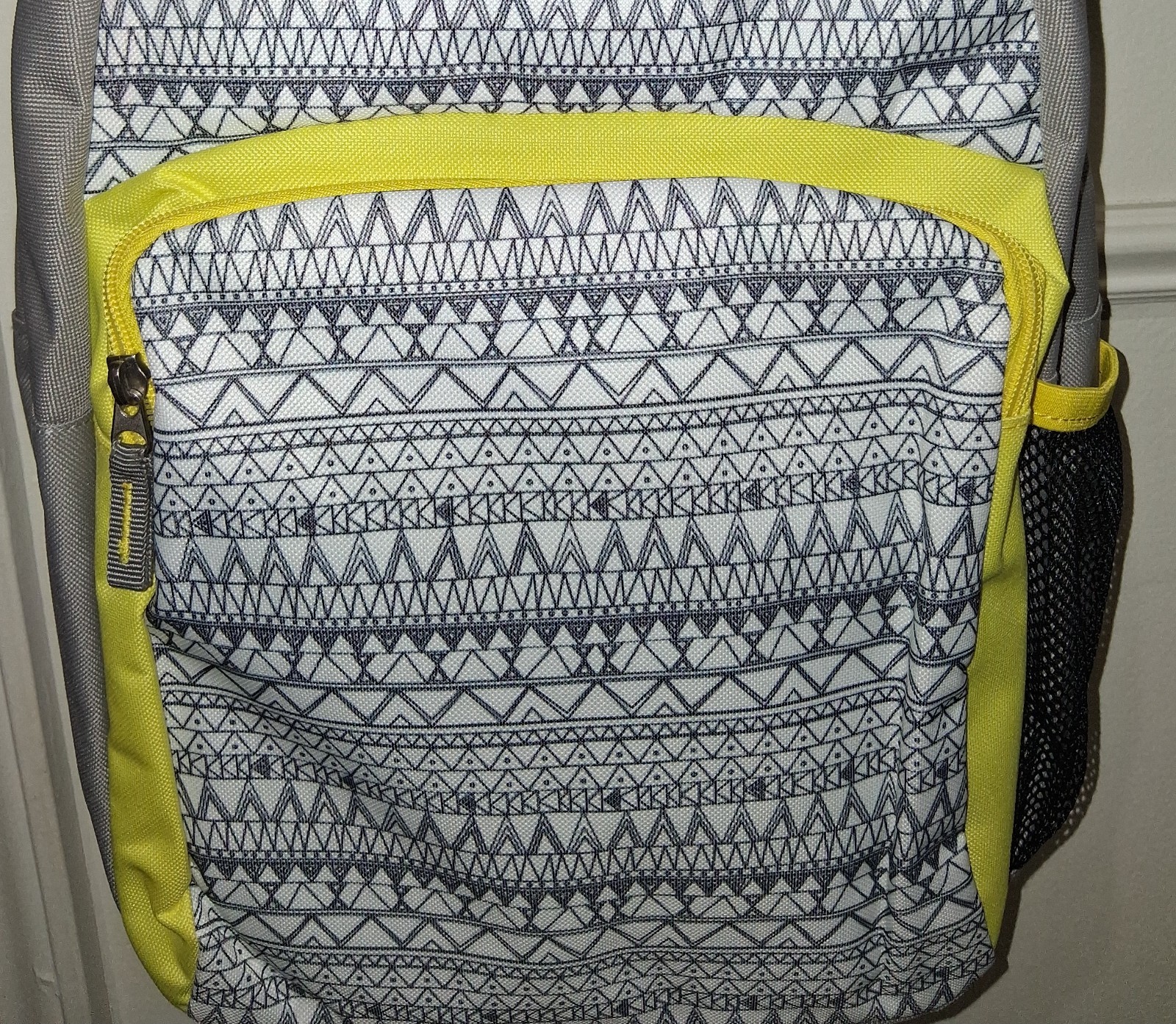 Carry Gear Solutions Grey & Yellow Backpack w/a Geometric Tribal pattern