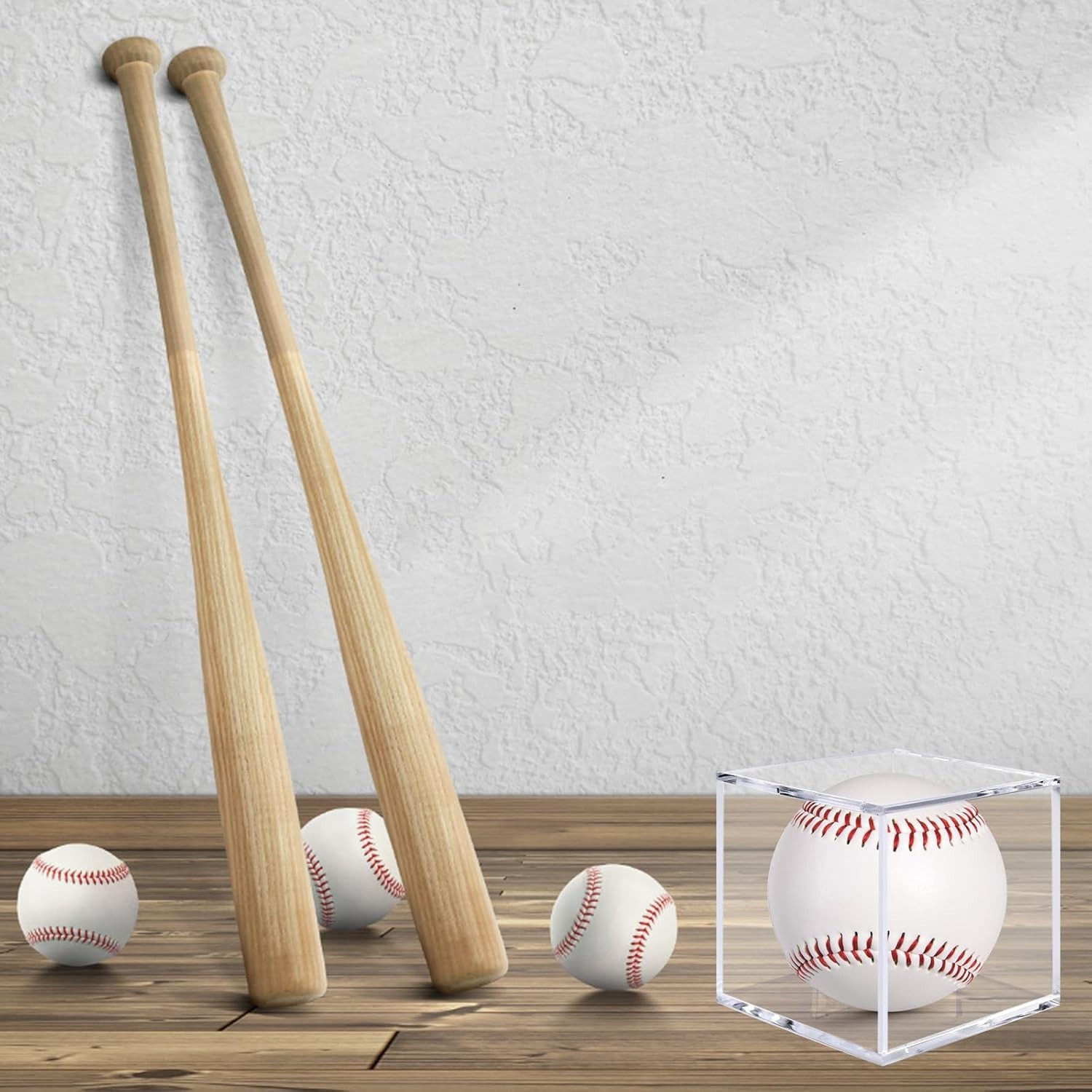 Durable Acrylic Baseball Display Cases: Stackable Design for Collectors (2 Pack)