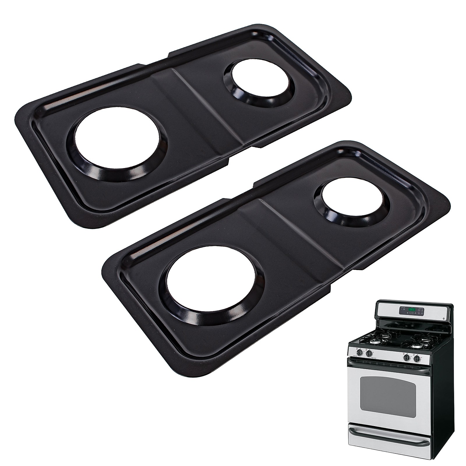 2-Pack WB34K10009 WB34K10010 NEW Drip Pans Cooktop Replacement For GE Range