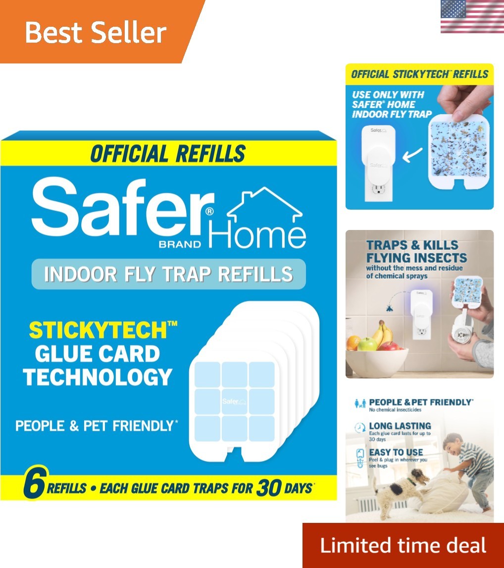 Effortless Bug Control: 6-Pack of Chemical-Free Glue Cards for SH502 Trap