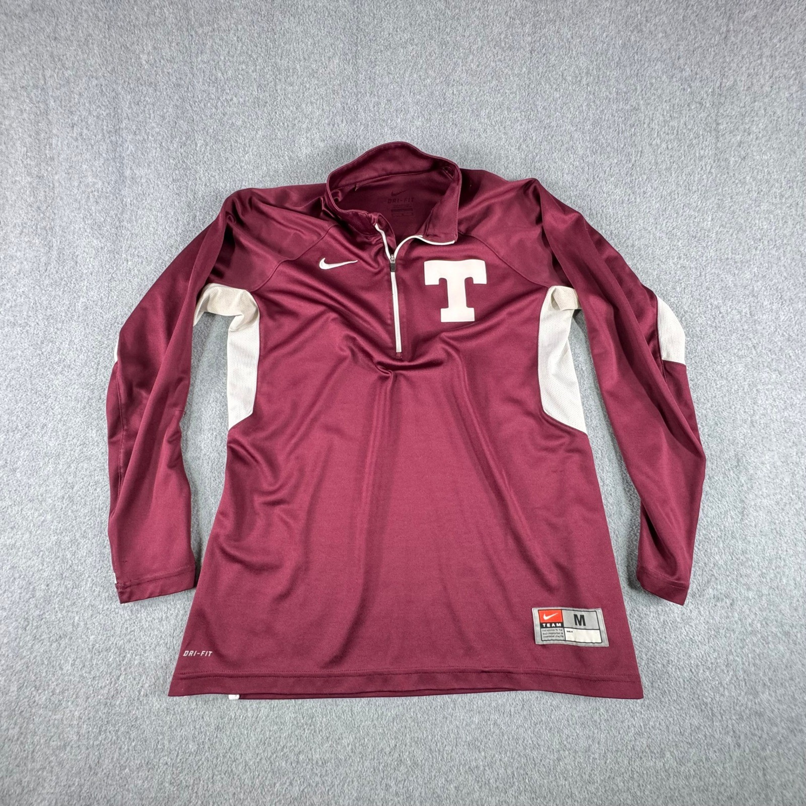 Nike Team Dri-FIT Texas Aggies 1/4 Zip Pullover Mens Medium Maroon