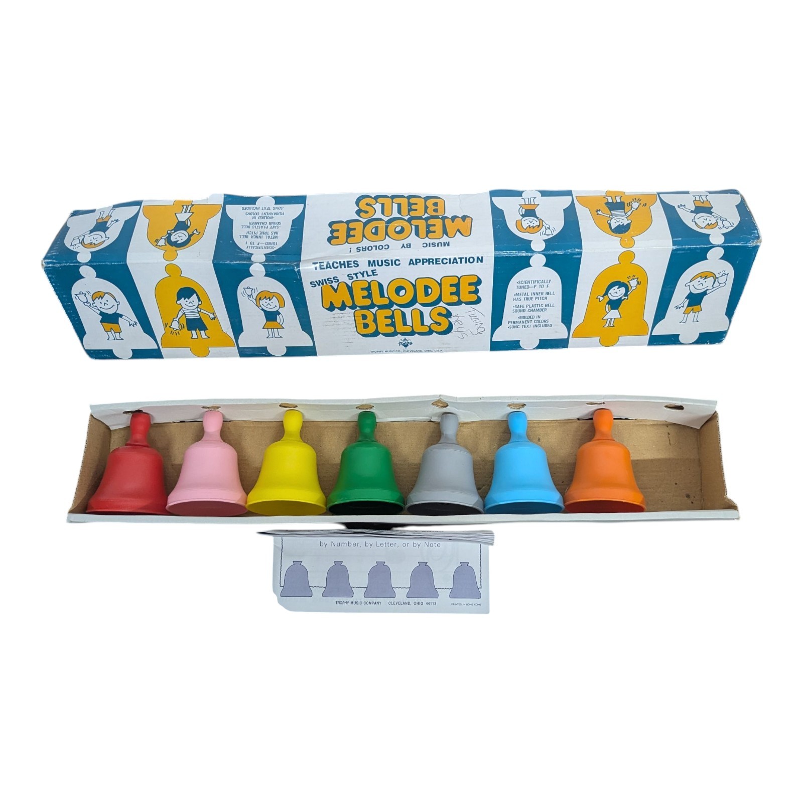 Melodee Swiss Style Bells Set with Colorful Handbells Incomplete With Box