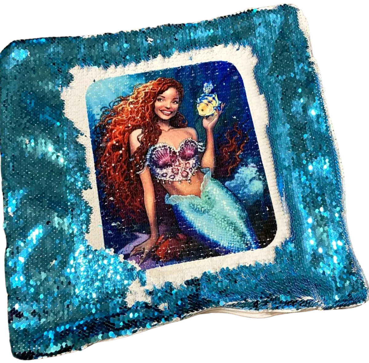 Pajama Keeper - Pillowcase with sequins - Mermaid 16 x 16