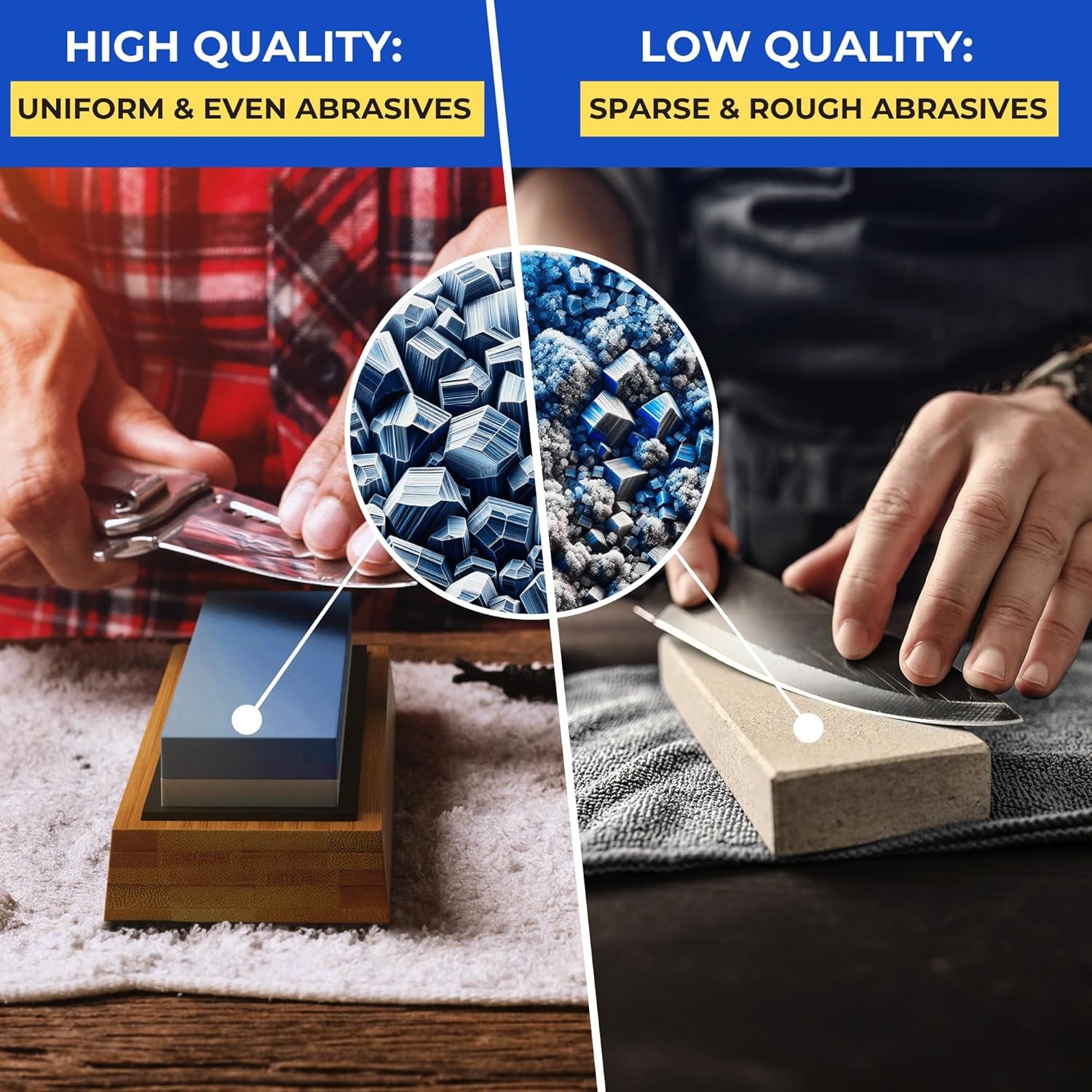 Sharp Pebble Premium Whetstone Knife Sharpening Stone 2 Small, Blue/White