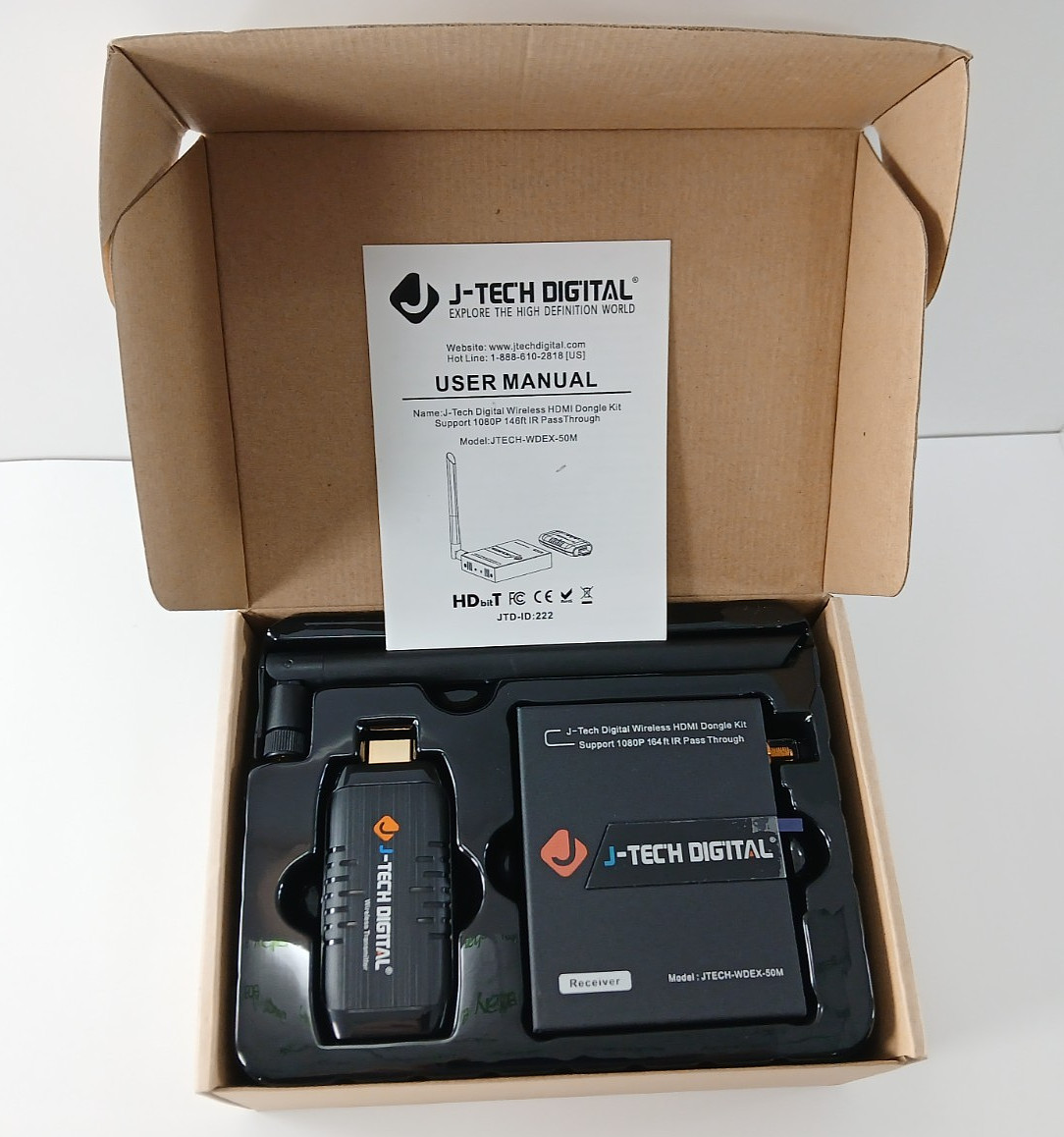 J-Tech WDEX-50M Wireless 1080p HDMI Extender Kit WORKS W/ PLAYSTATION 3 PS3 New!