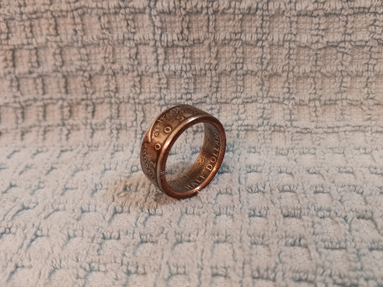 2005 Kennedy Half Dollars  size 11-1/2   coin ring  handmade mixed metals