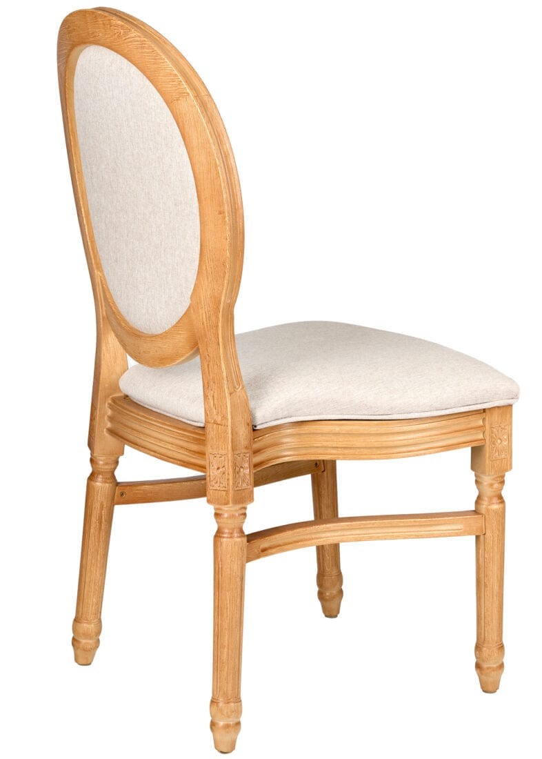 Natural Resin Louis Pop Chair Beige Tweed Fabric Back and Seat by Chivari