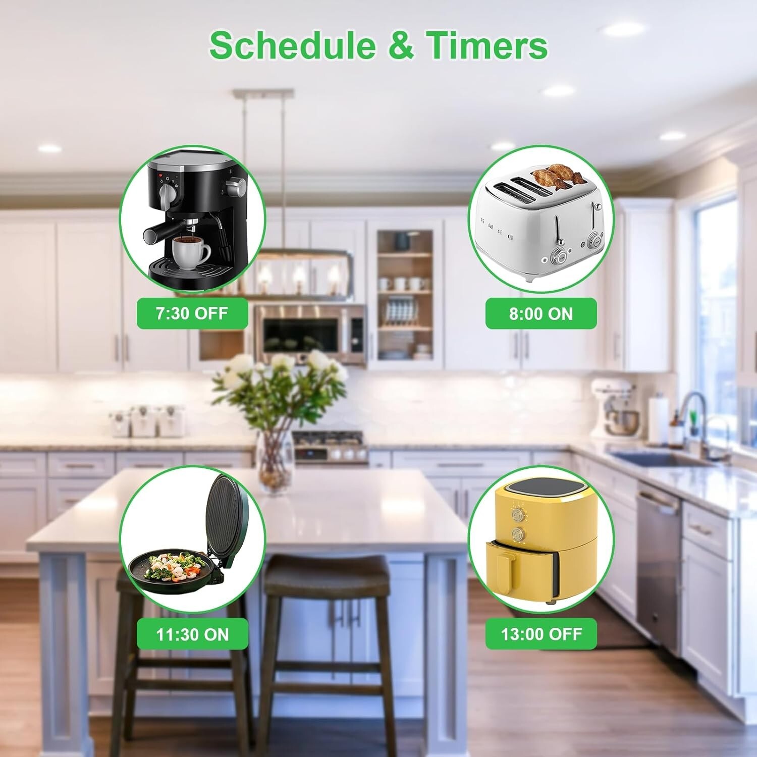 Smart WiFi Plug Work with Alexa&Google Assistant Remote Control&Voice Activation