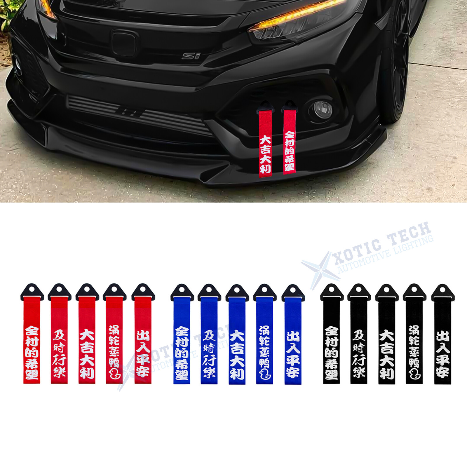 Car Racing Tow Strap Nylon Towing Rope Universal JDM Trailer Bumper Decorative