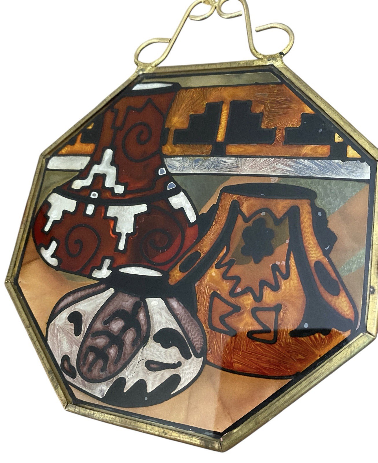 Southwestern Pottery Suncatcher Octagon Shape