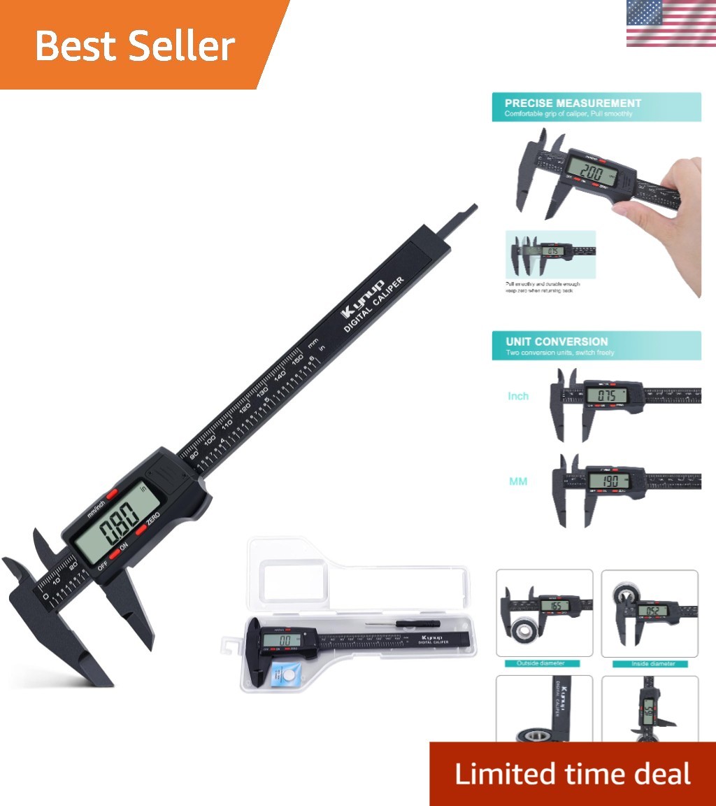 Versatile Digital Caliper 0-6" with Multiple Measuring Modes & Zero Reset