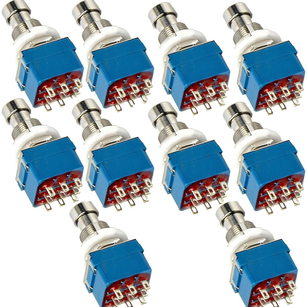 50,3PDT 9-Pin Guitar Effects Stomp Foot Switch True Bypass full metal Switch