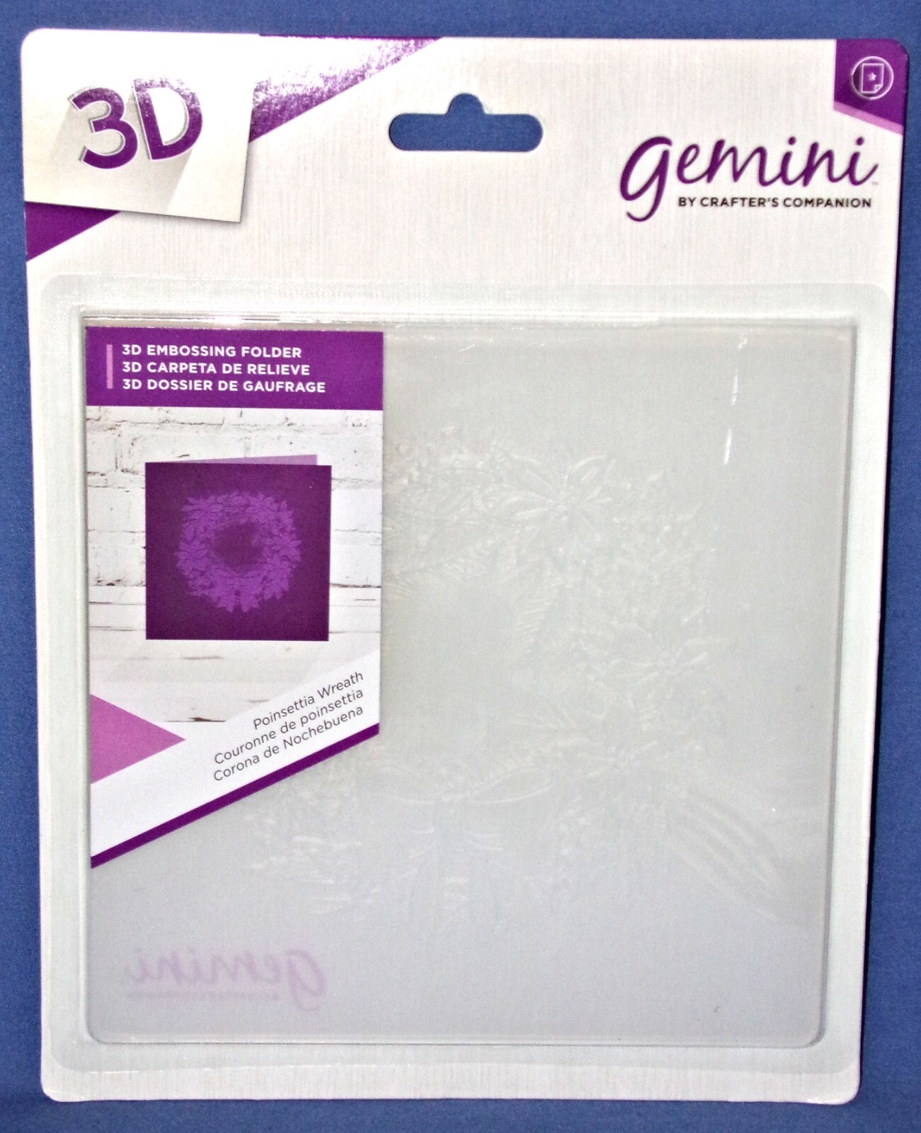 Gemini Poinsettia Wreath 3 D Embossing Folder Christmas Holiday Theme Free Ship