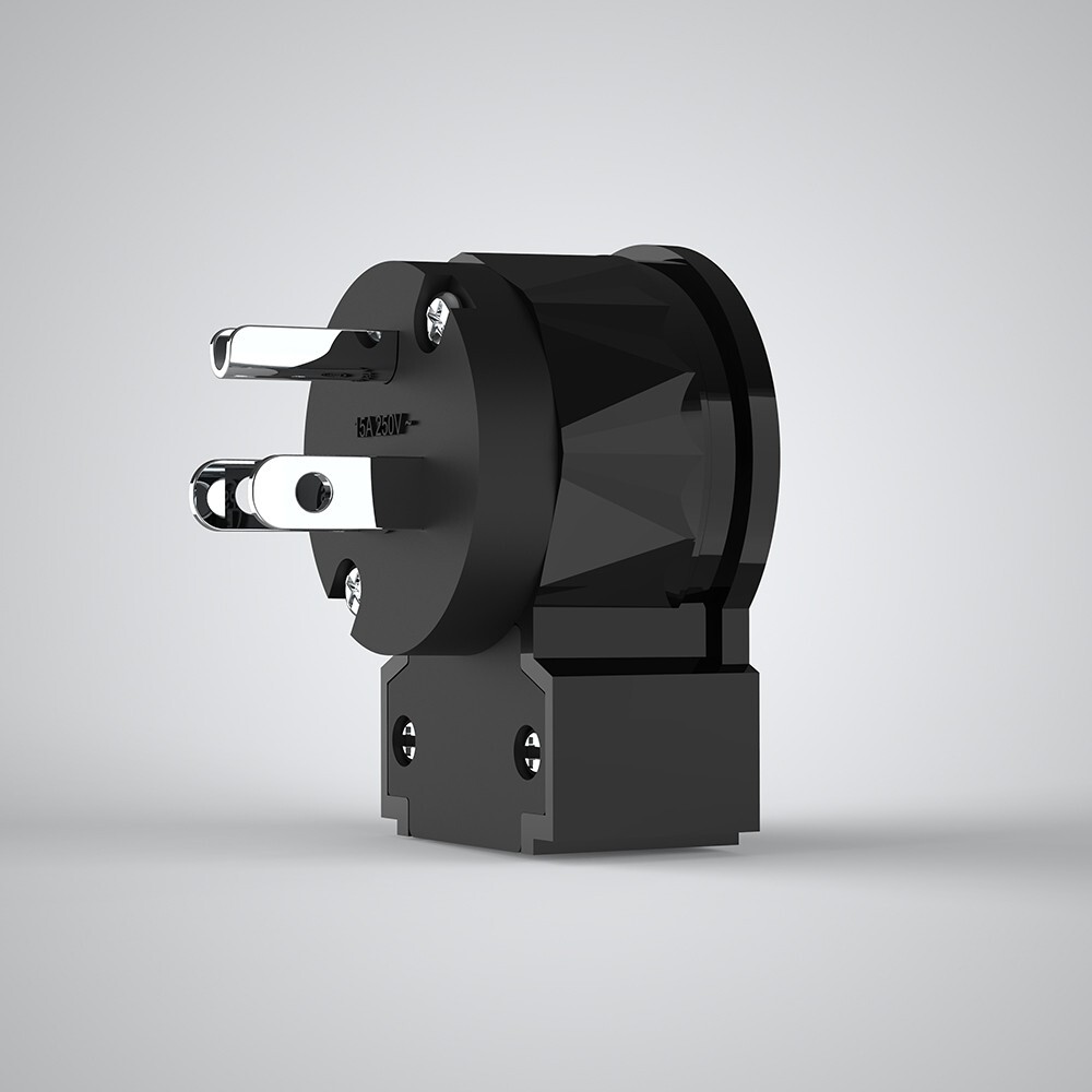 Viborg Power Plug LM505R 100% Pure Copper Rhodium Plated Right Angled 90°