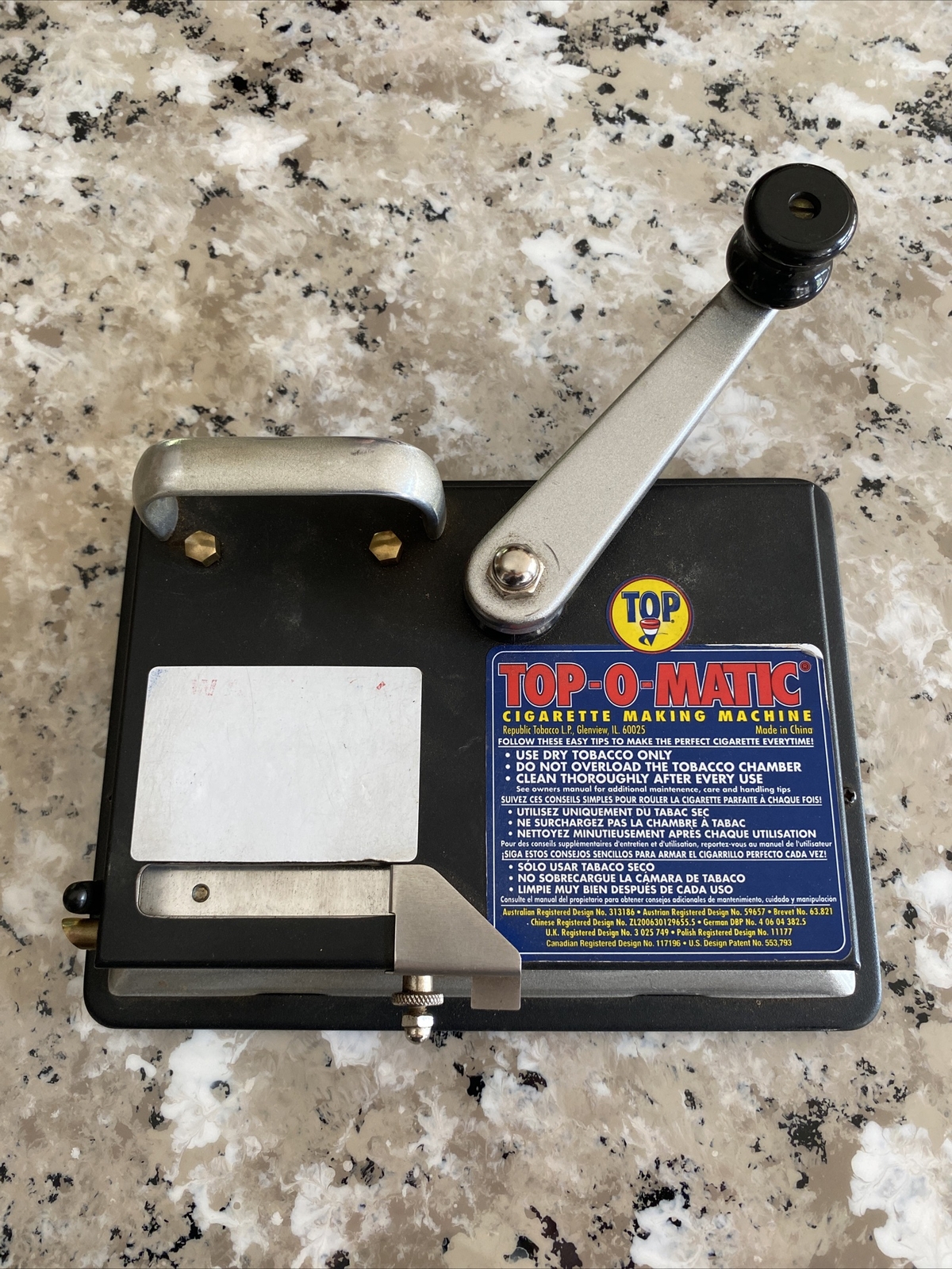Top-O-Matic cigarette rolling machine, Excellent Shape