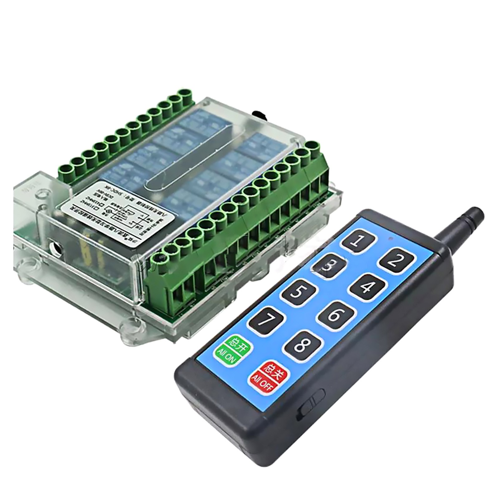 Power Supply 8 Channel Wireless RF433MHz Remote Control Switch Relay Module