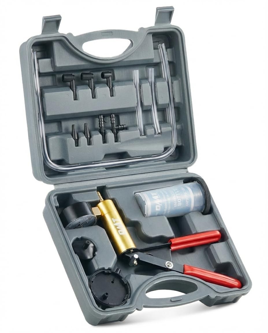 Orion Motor Tech Brake Bleeder Kit with Hand Vacuum Pump and Adapters, Gray