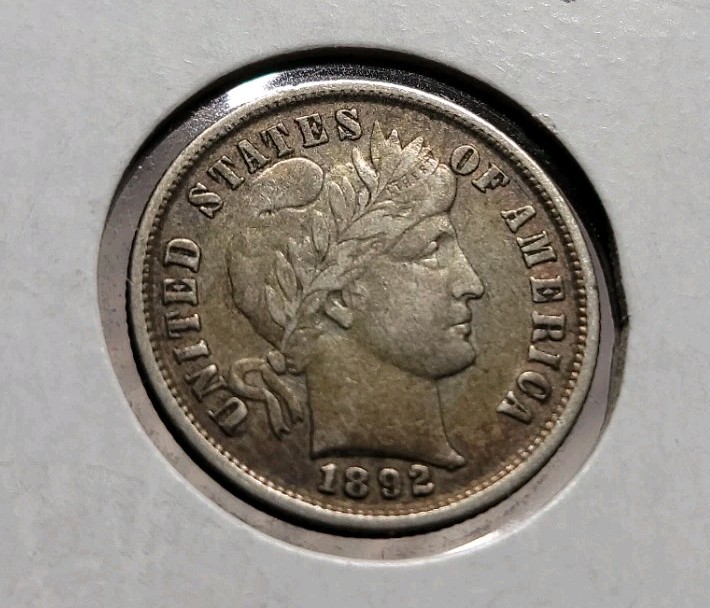 1892-P Barber Dime Excellent Condition
