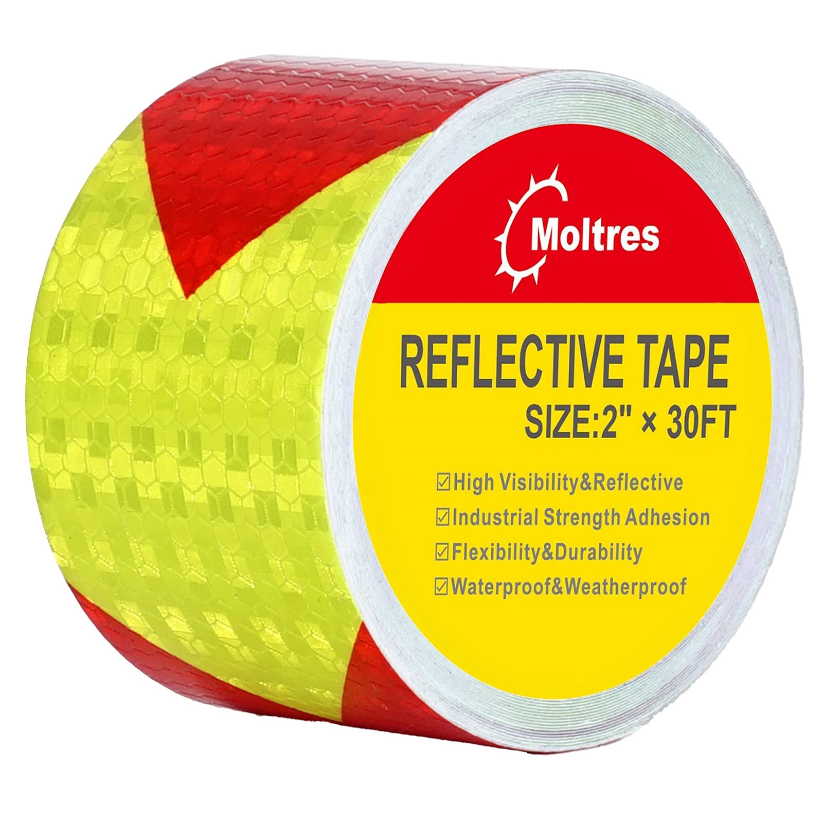 MOLTRES Waterproof Reflective 2 Inches Width x 30 Feet Length, 2" X 30ft