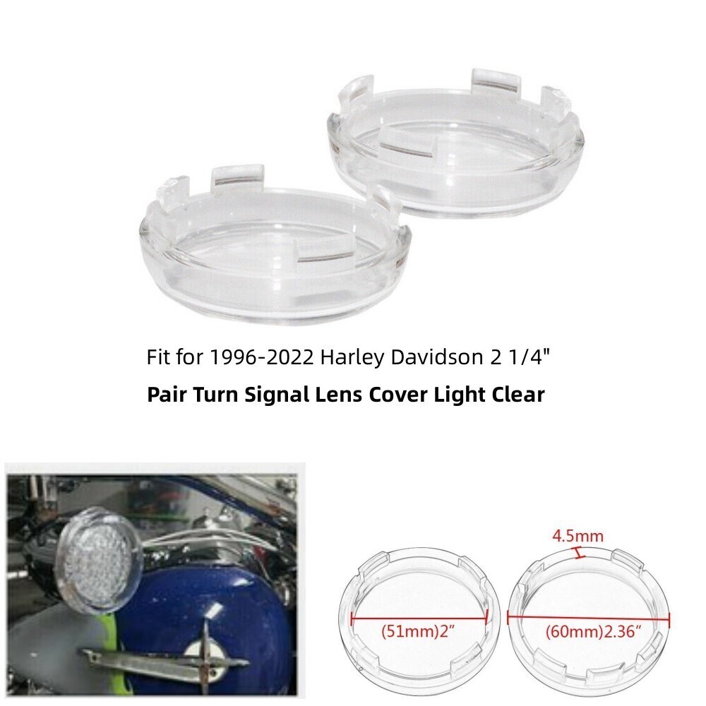 2PCS Turn Signal Light Lenses Cover Clear For Harley Street Glide Road King Dyna